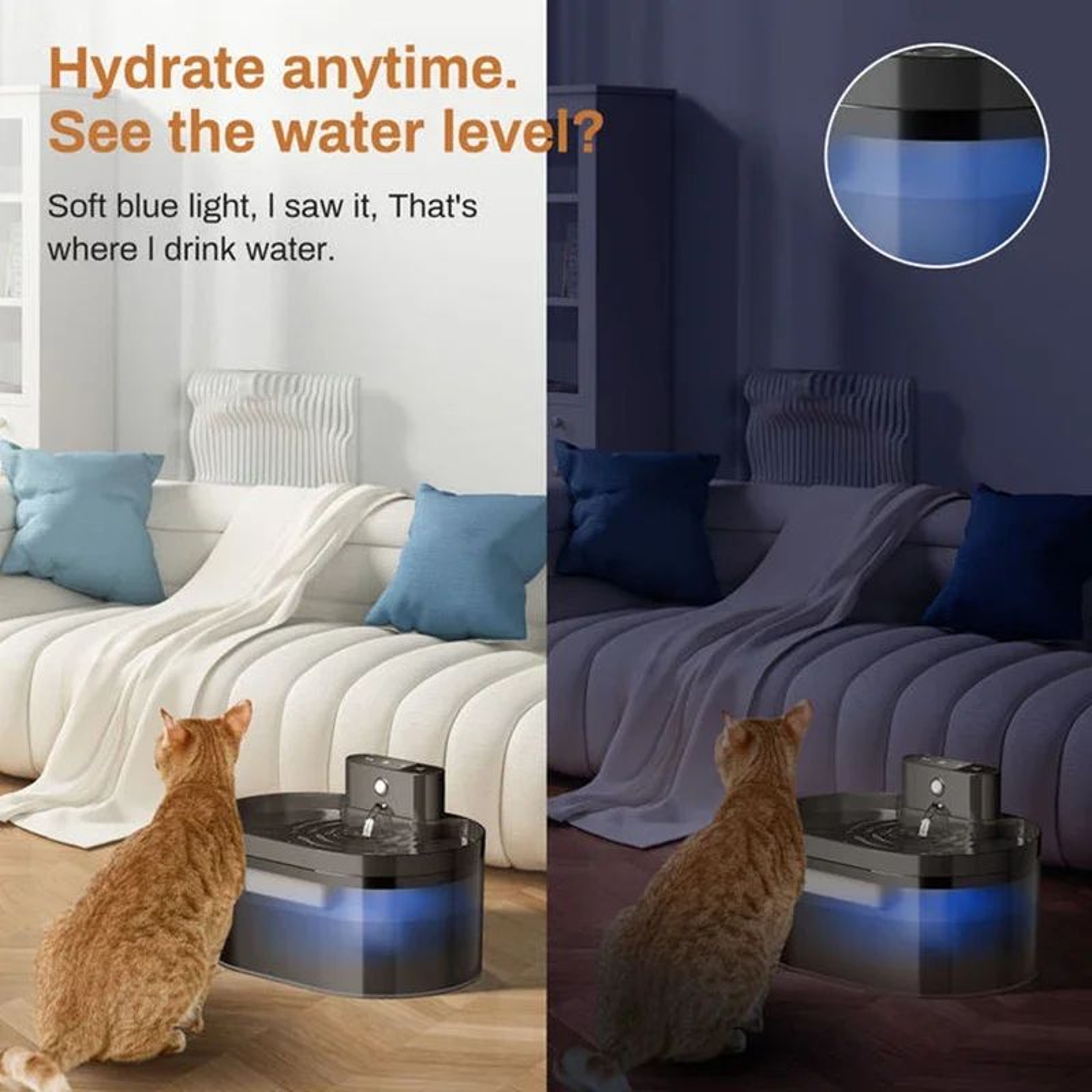 SmartFlow 22L Wireless Cat Water Fountain With Infrared Sensor  Rechargeable Battery 4
