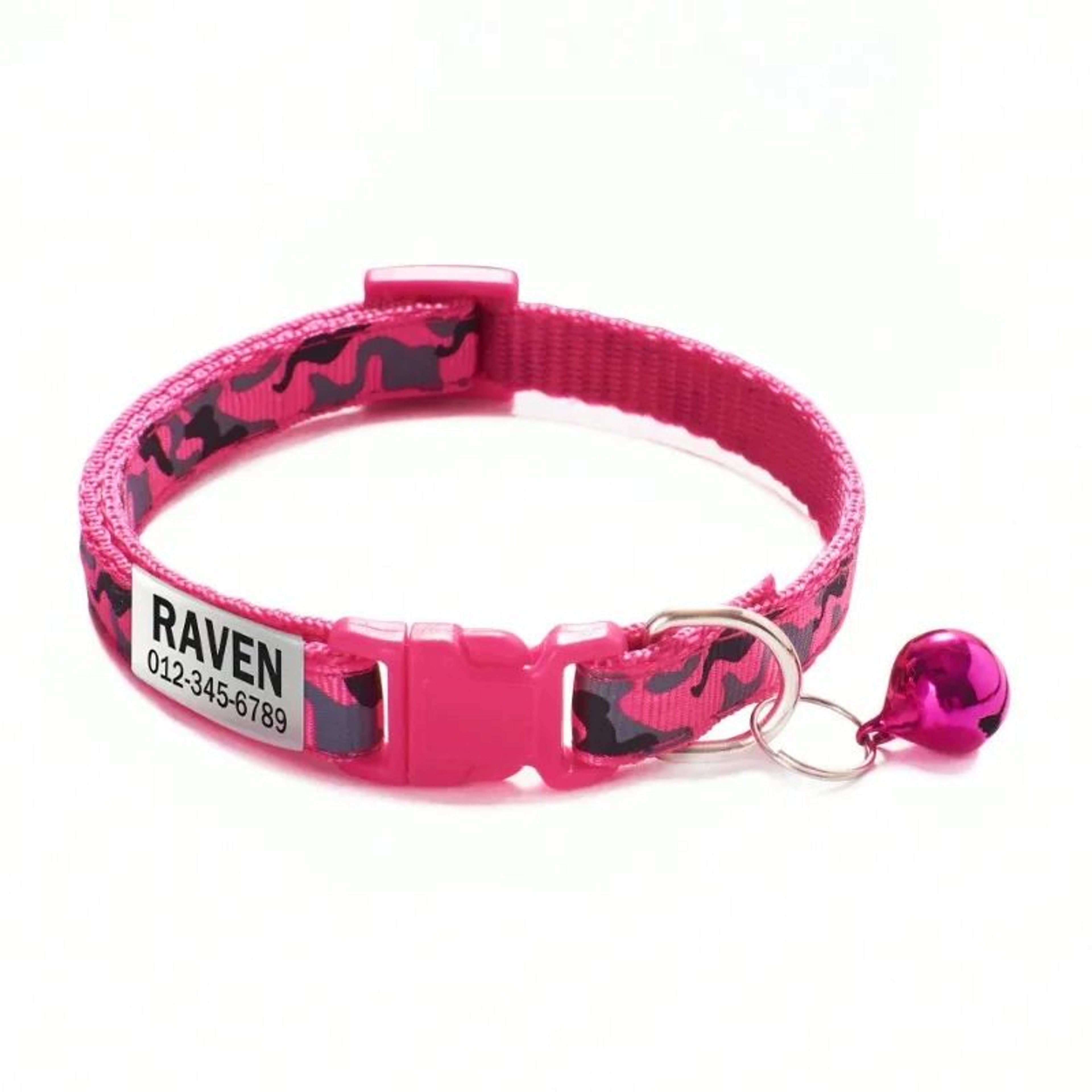 Personalized Camouflage Cat Collar With Name Tag  Bell  Adjustable Breakaway Pet ID Collar 6