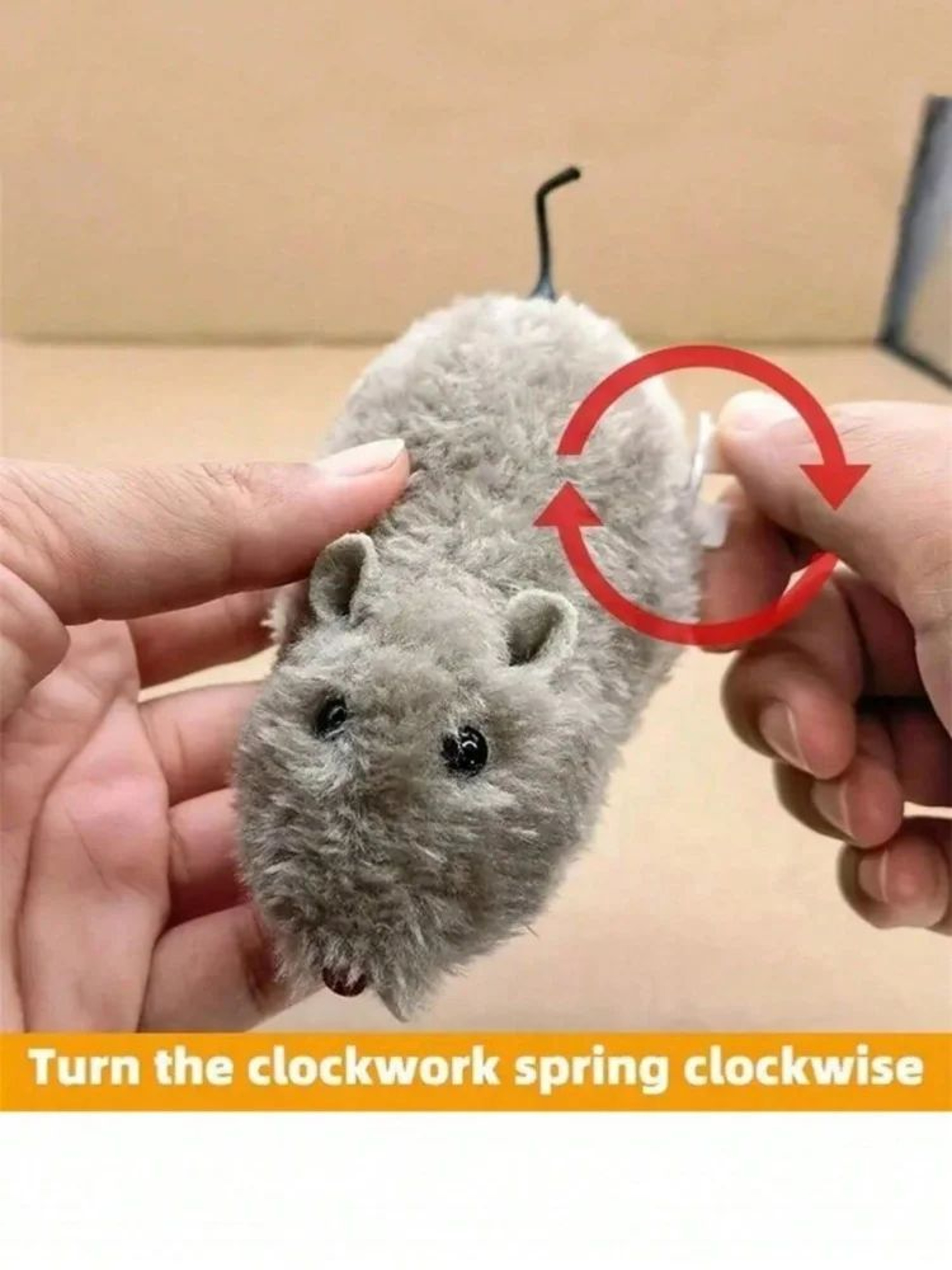 WindUp Plush Mouse Interactive Cat Toy 2