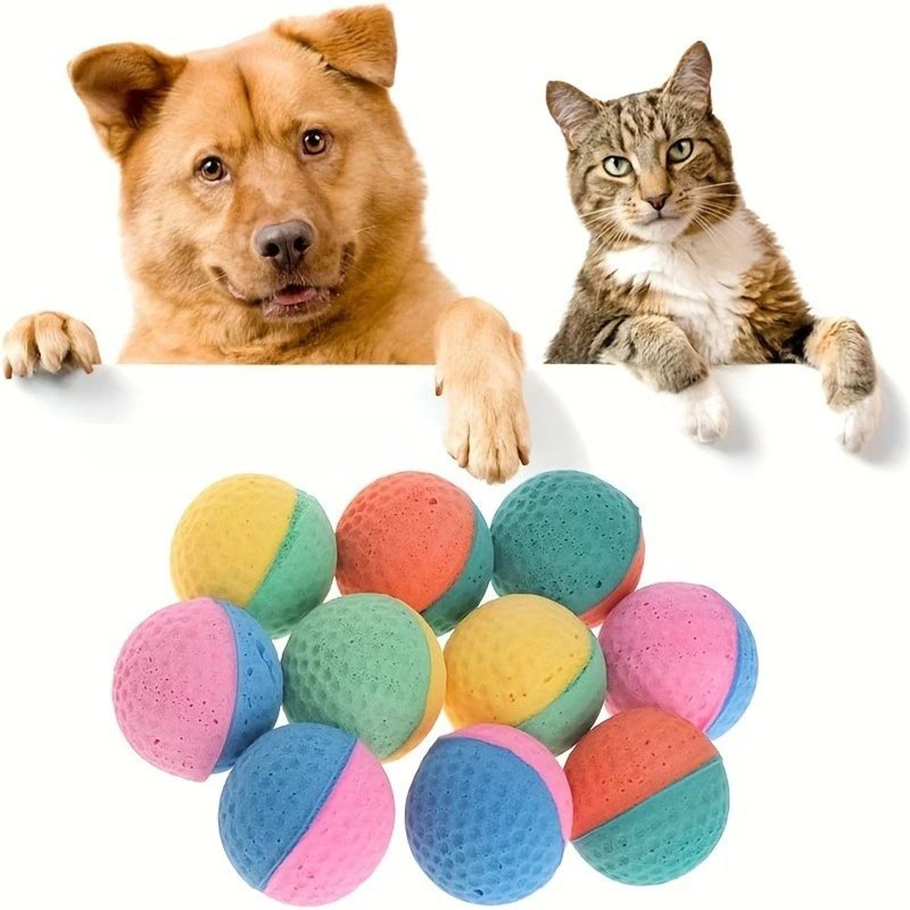 Silent Bounce Cat Chase Balls  Soft Interactive Cat Toy Set 0