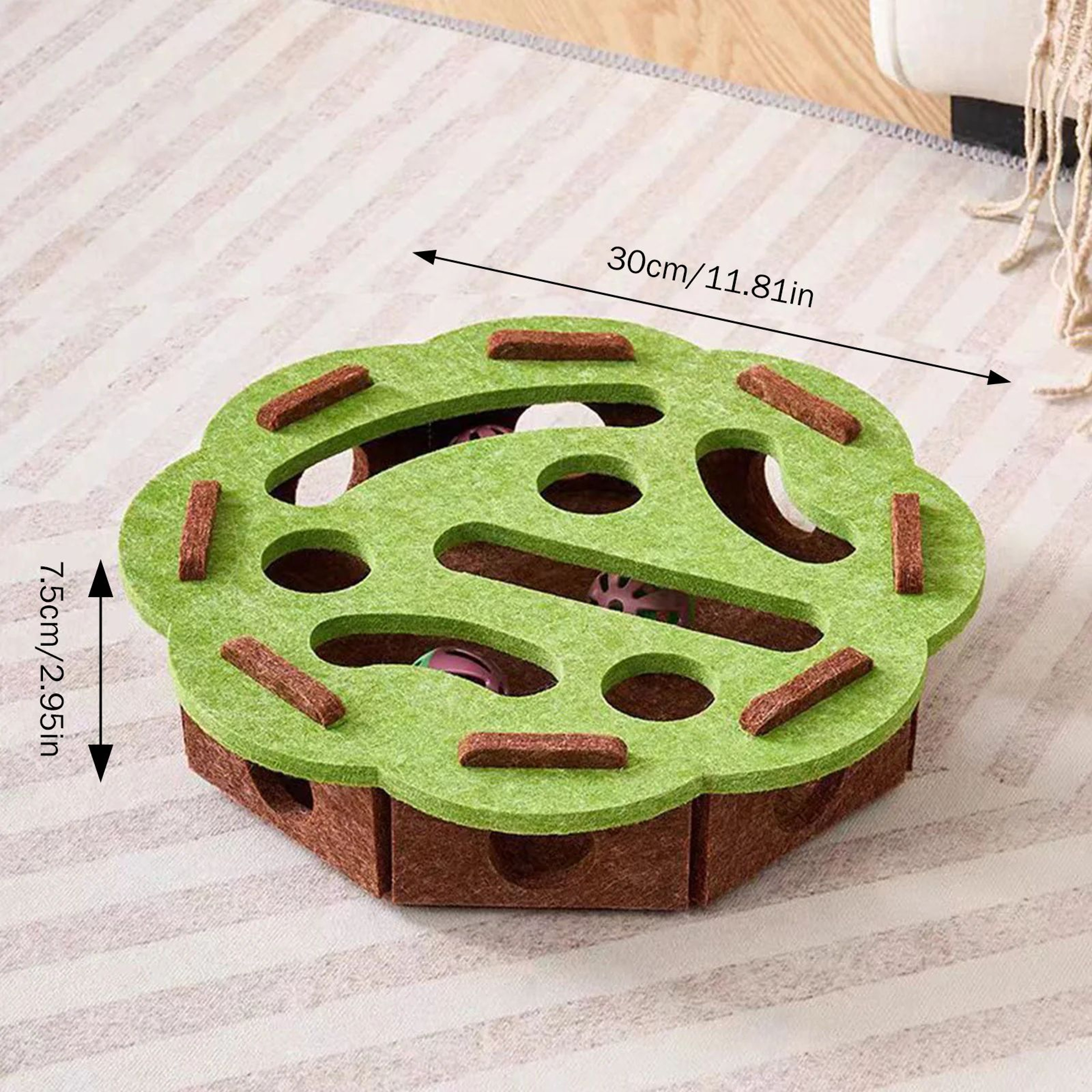 Felt HideandSeek Cat Puzzle Toy Box  Interactive Ball Chase  Enrichment Play Center For Indoor Cats 6
