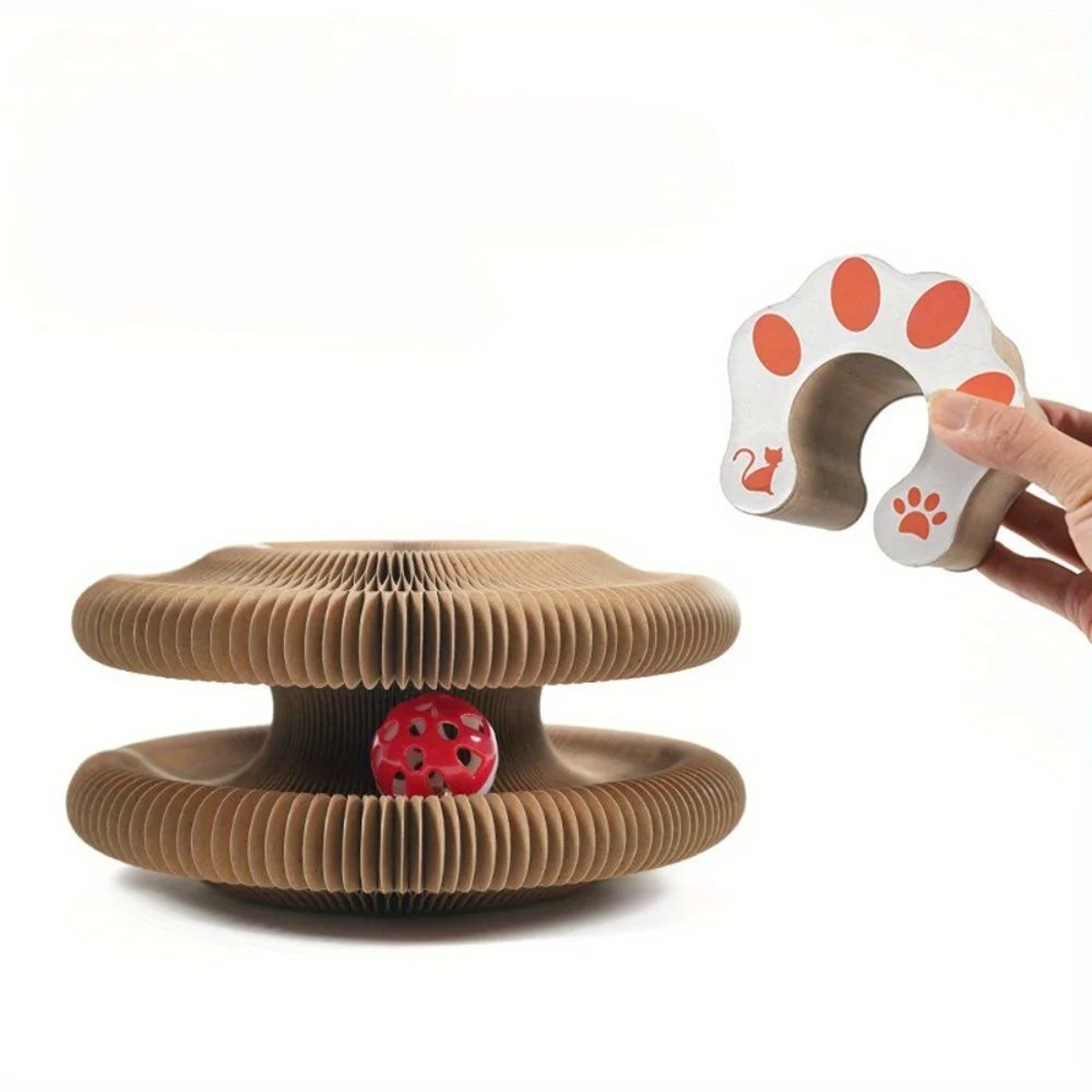Durable Foldable Cat Scratcher Toy For Indoor Cats  Interactive Cardboard Scratching Pad 4