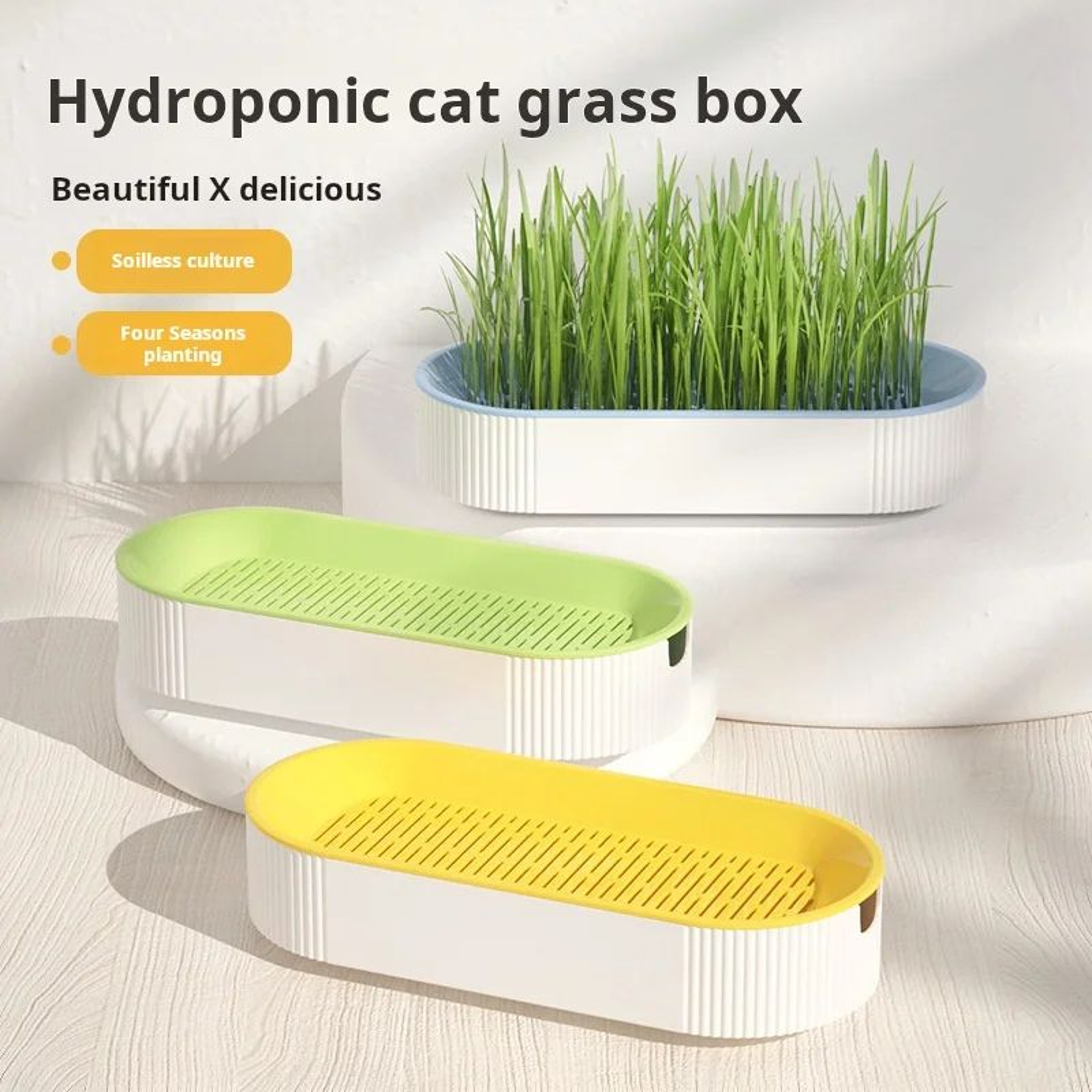 HydroGrow Cat Grass Planter  Soilless Hydroponic Cat Grass Kit For Healthy Indoor Cats 2