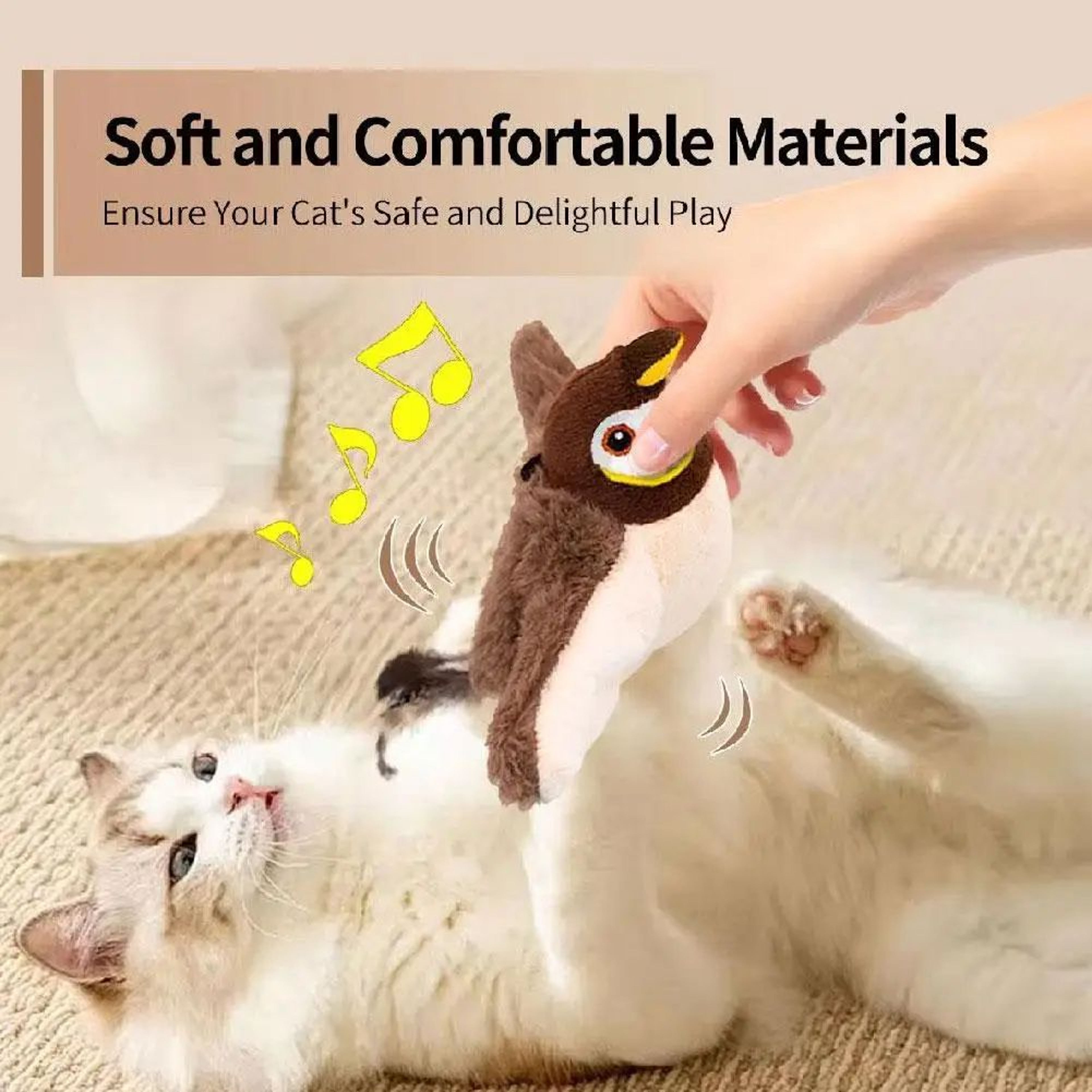 FlutterChirp Interactive Flapping Bird Cat Toy With Catnip 1