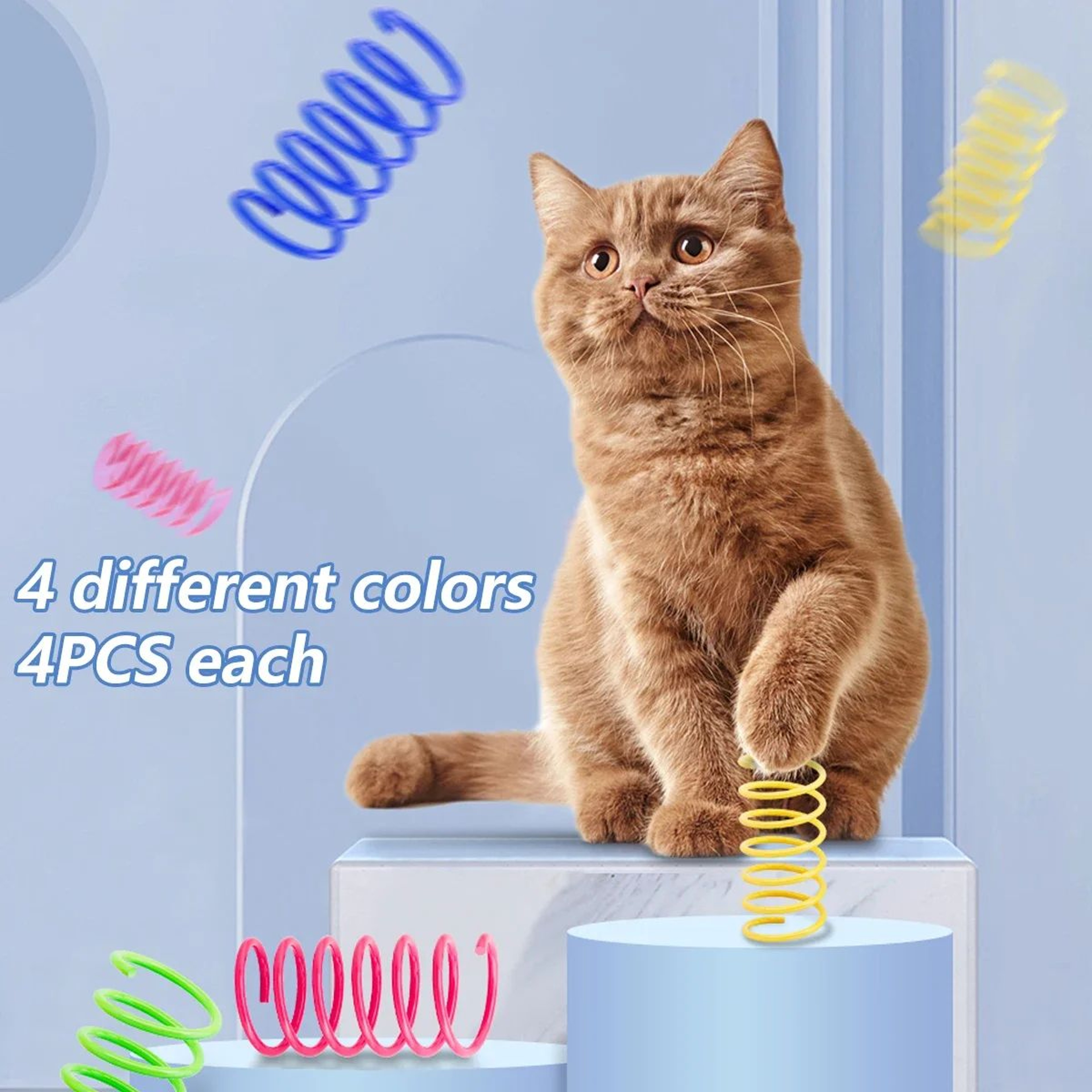 SpringPounce Interactive Cat Coil Toys  Colorful Cat Spring Toys For Active Indoor Cats 4