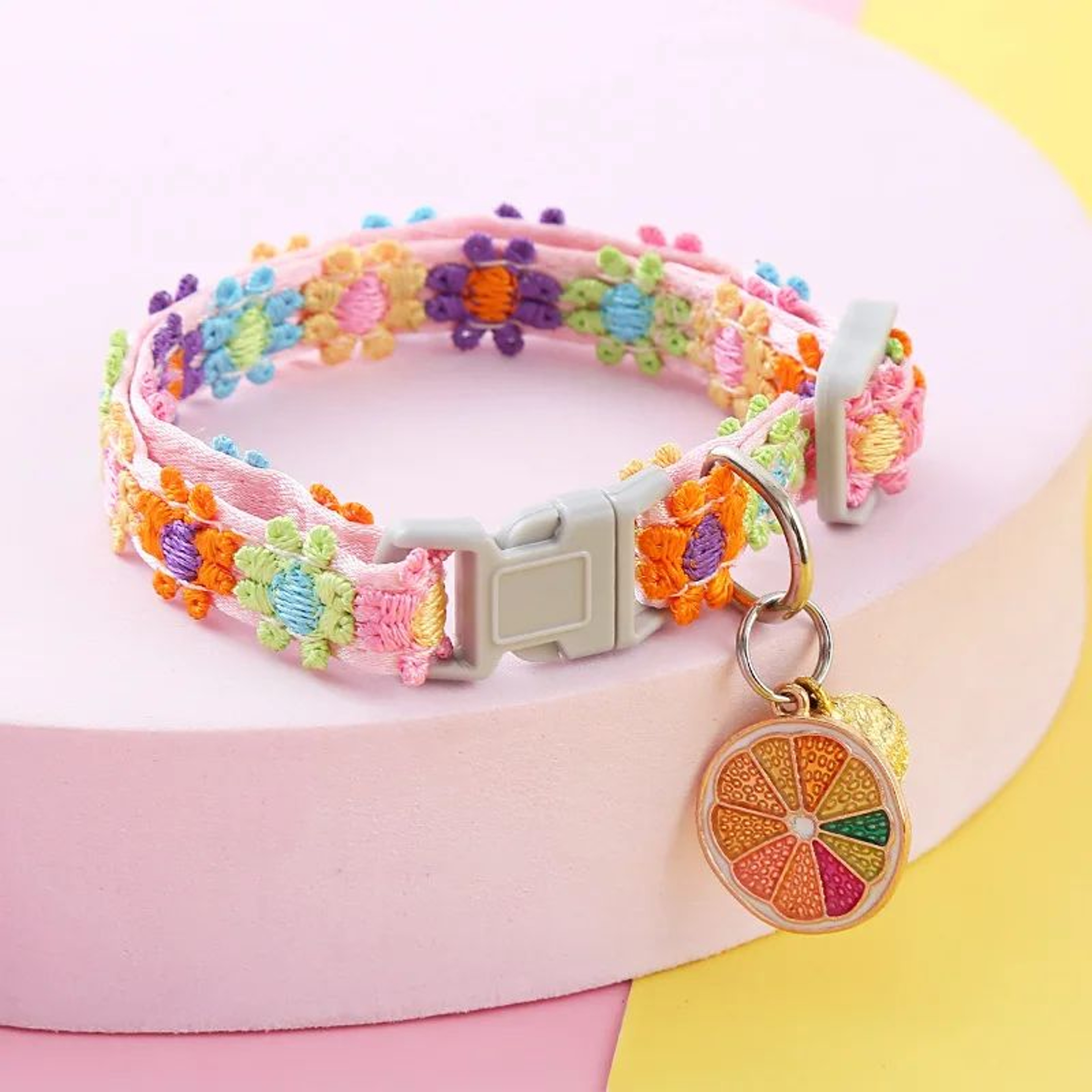 Adjustable Paw Print Pet Collar With Bell For Dogs  Cats 1
