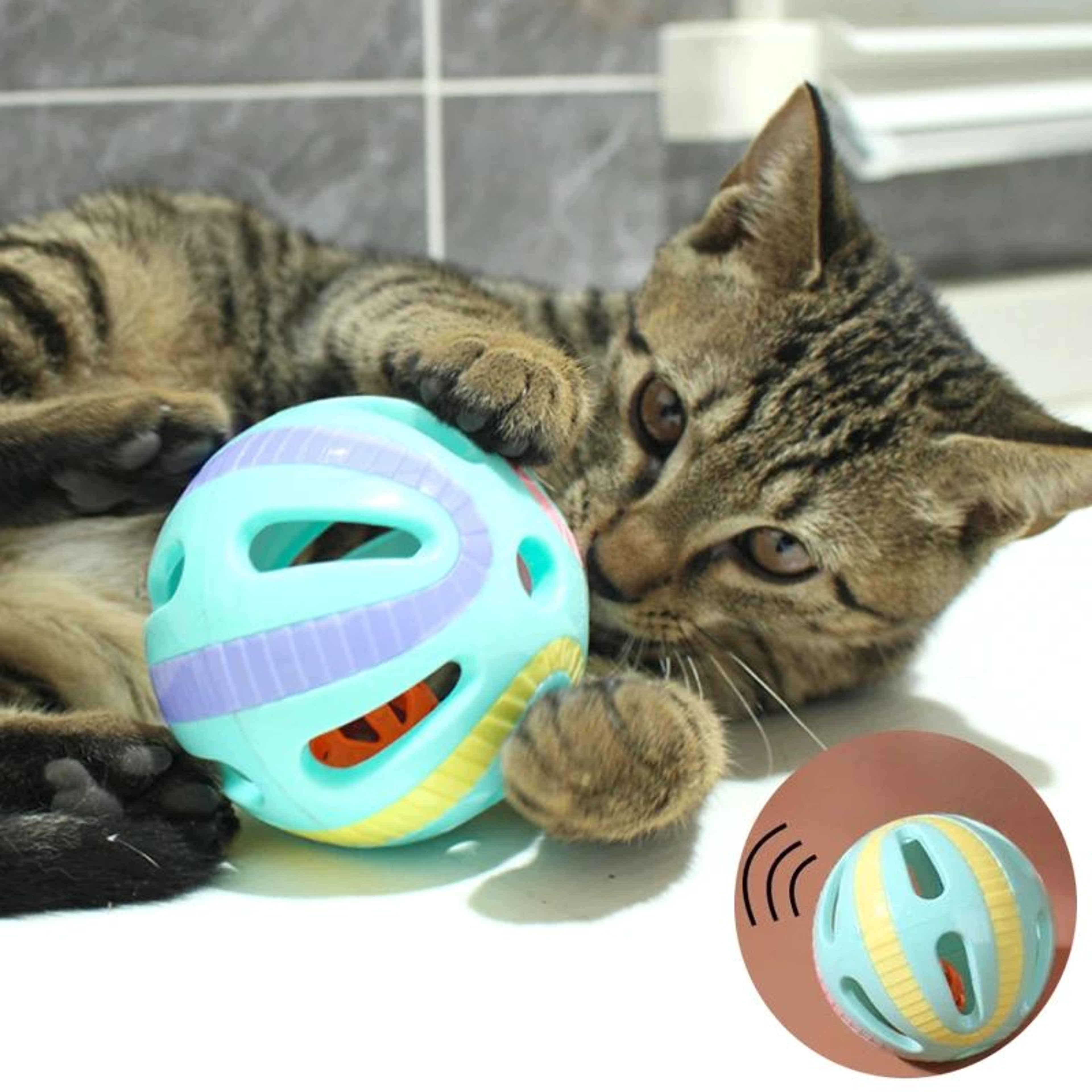 Colorful Bell Ball Interactive Cat Toy For Kittens 0