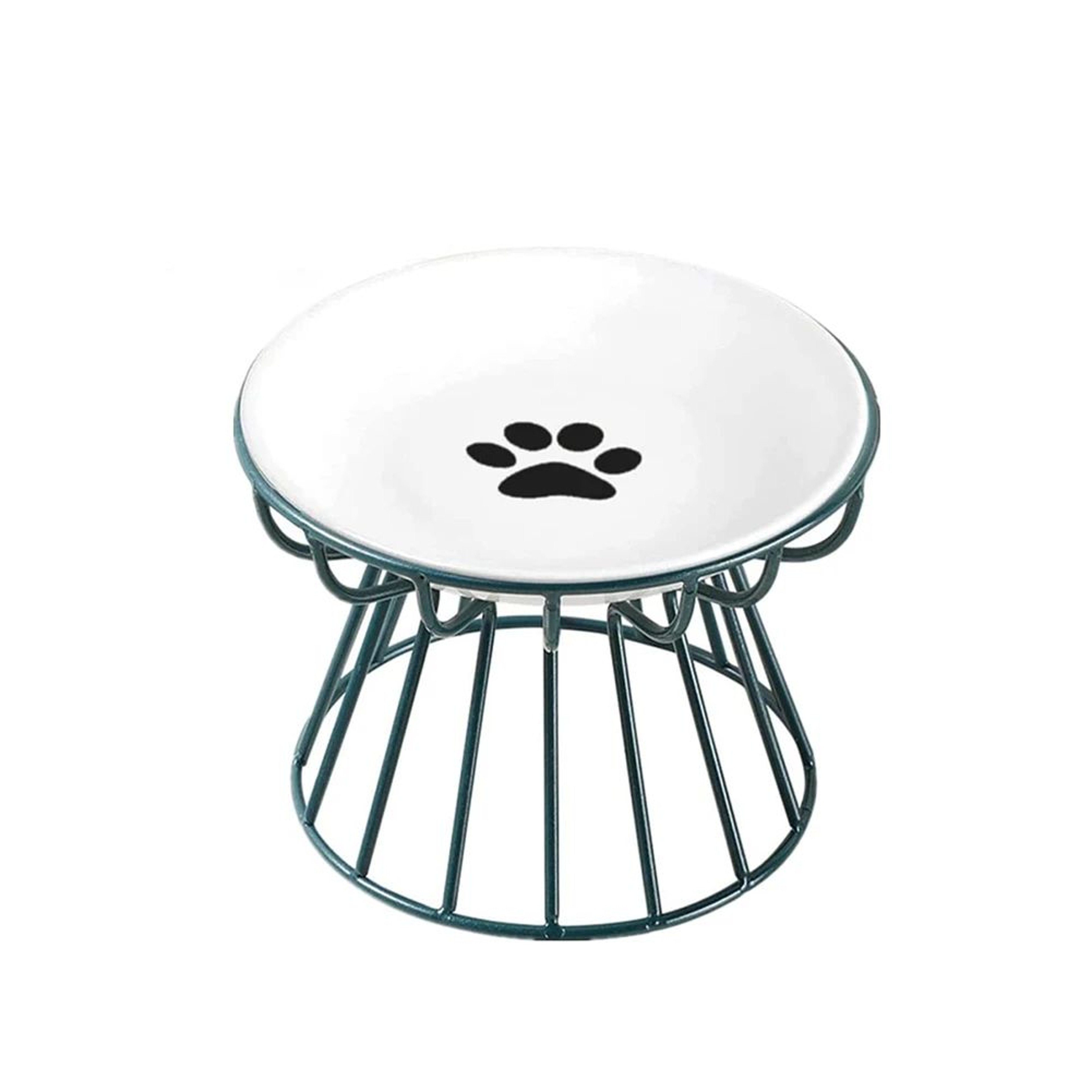 Raised Ceramic Cat Bowl With AntiTip Iron Stand 6