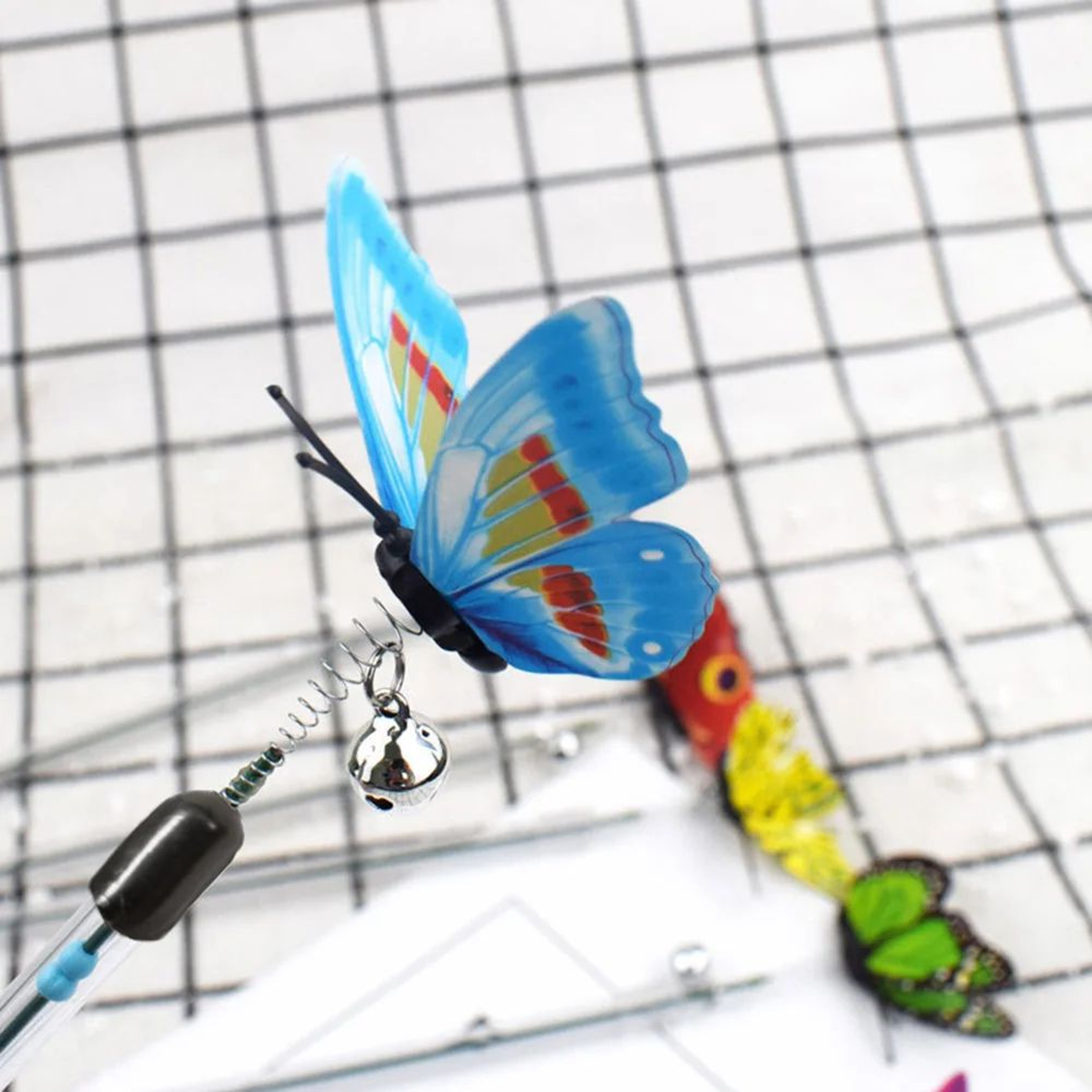 Retractable Butterfly Cat Teaser Wand Interactive Toy 2