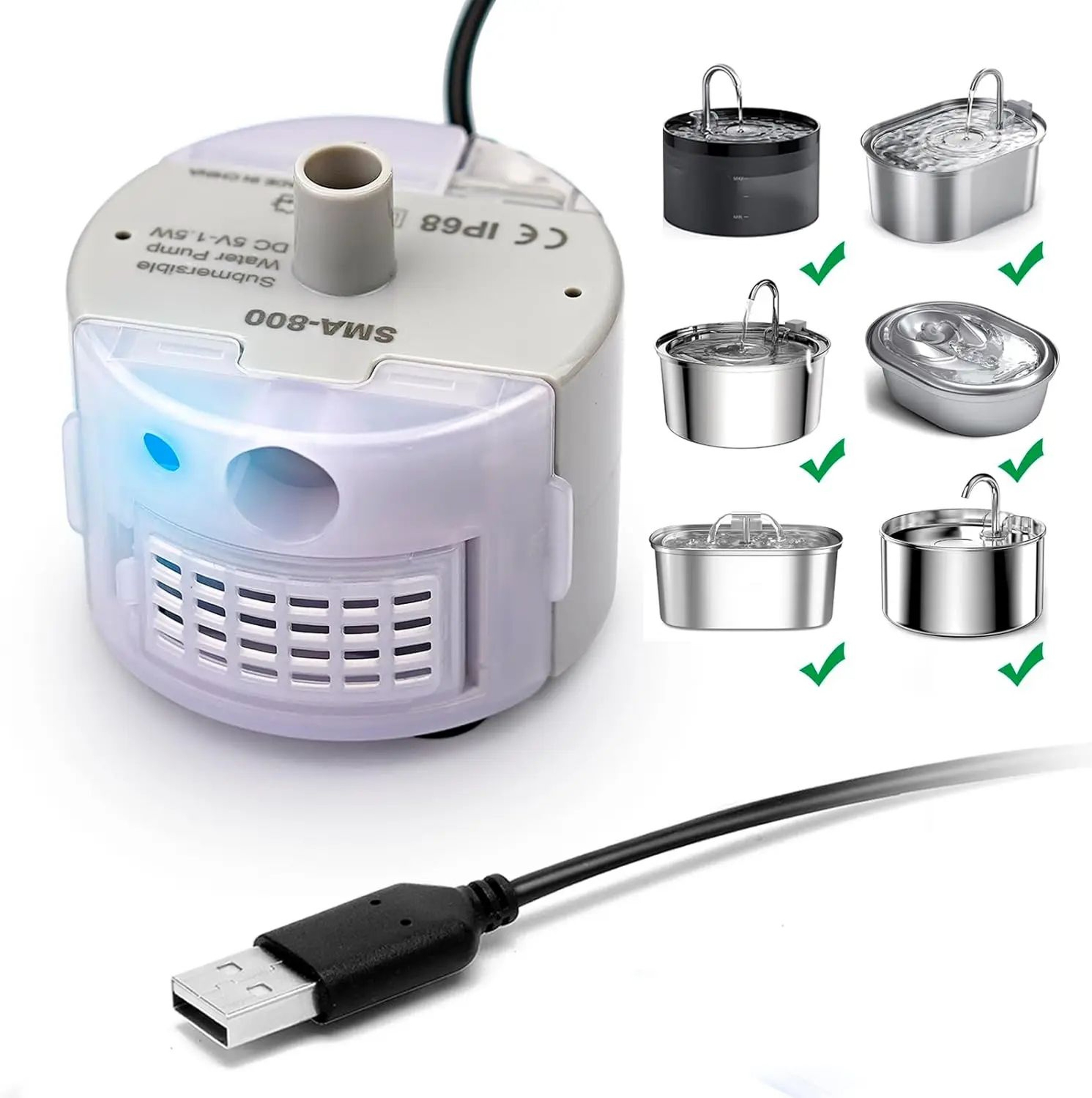 SilentFlow SMA800 USB Cat Fountain Replacement Pump 0