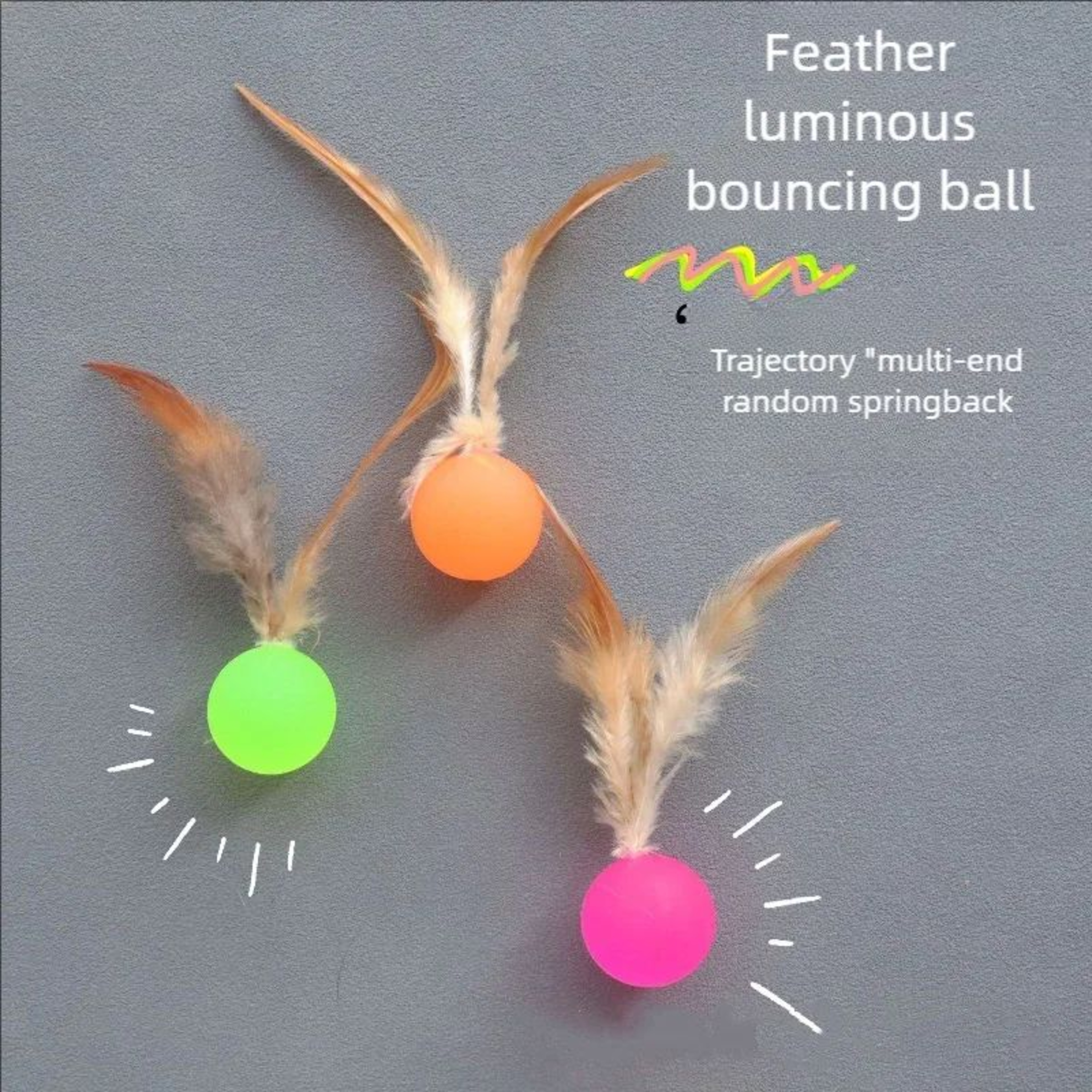 PouncePlay Feather Ball Cat Toy 2