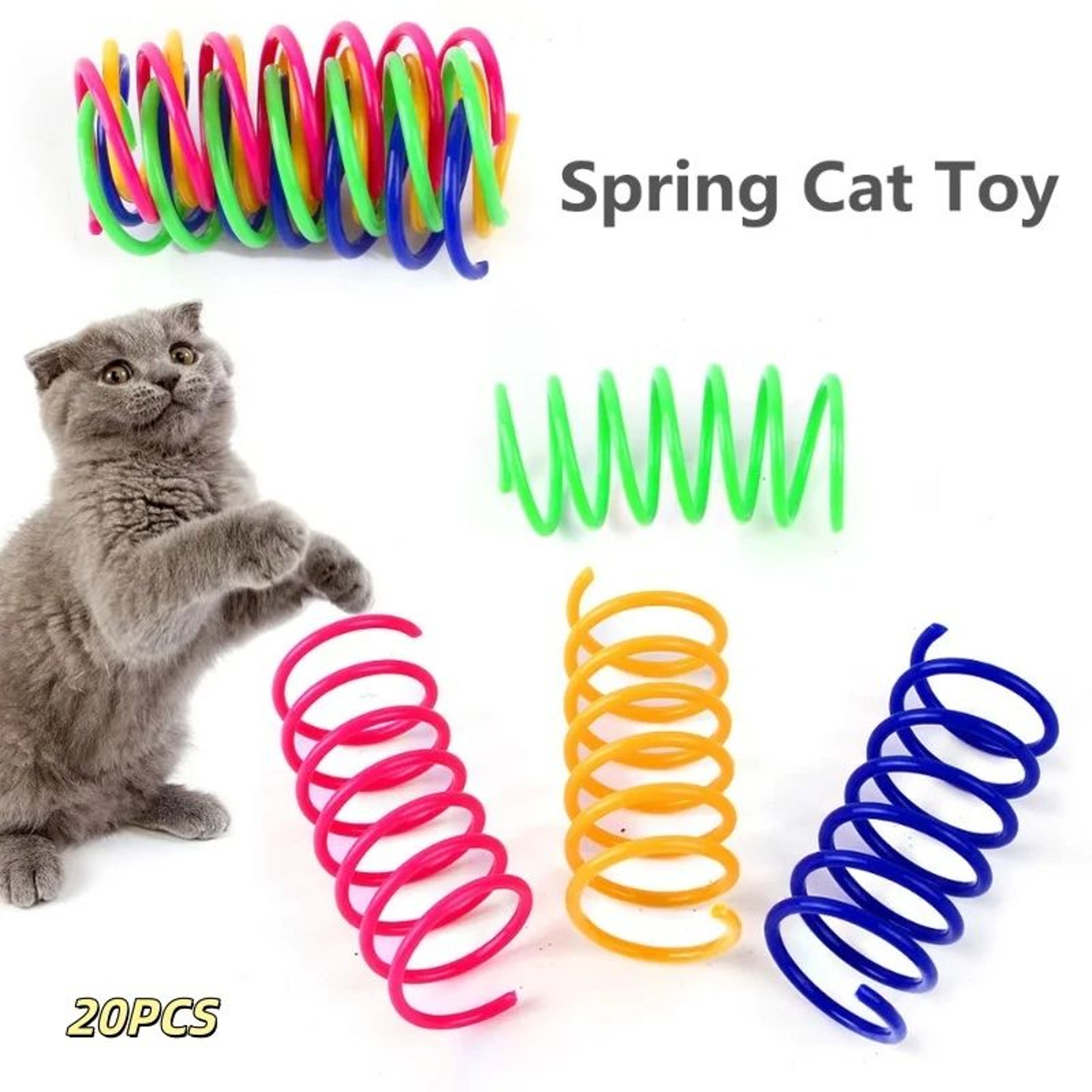 Bouncy Plastic Spring Cat Toy For Indoor Cats 10