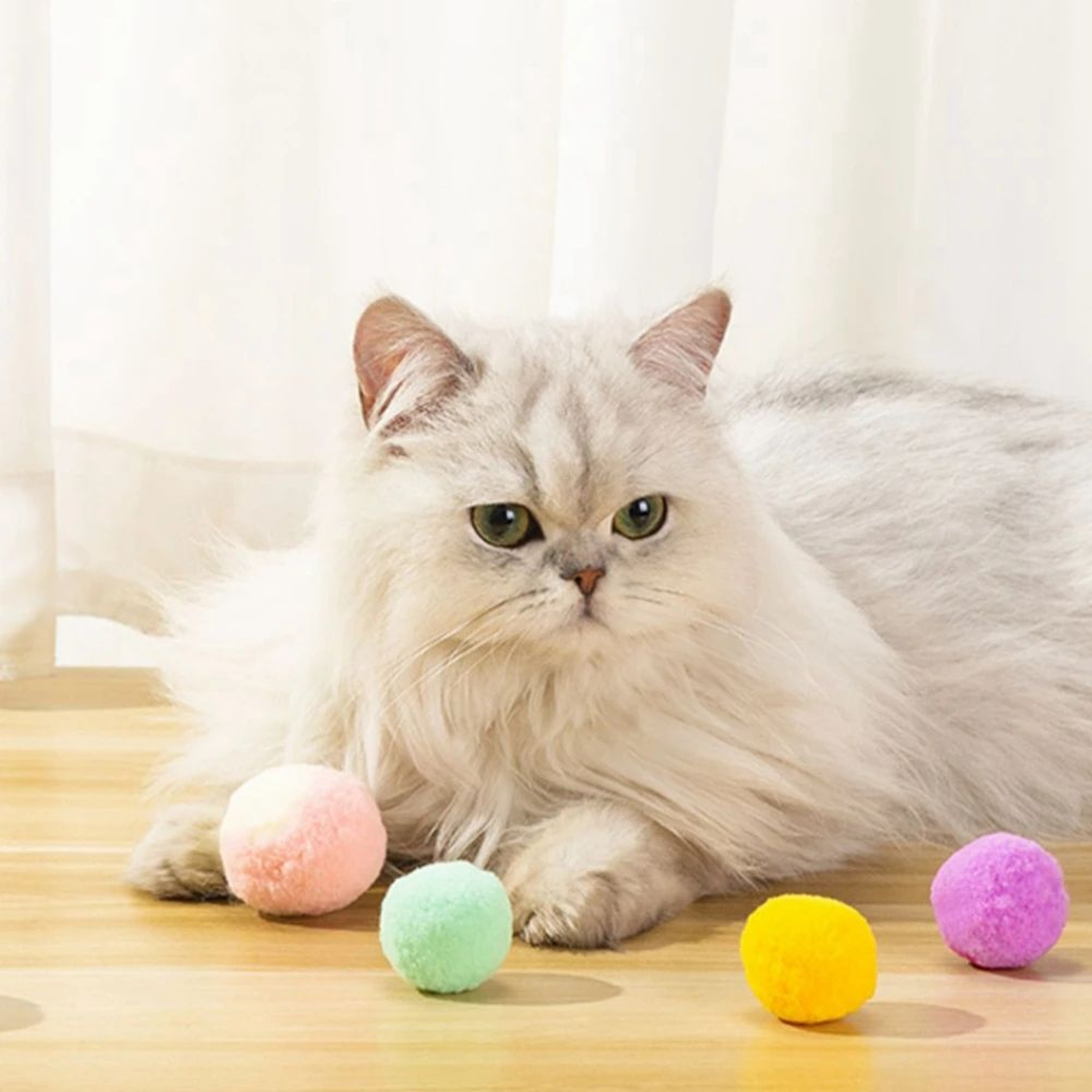 Soft Pom Cat Play Balls For Indoor Cats 3