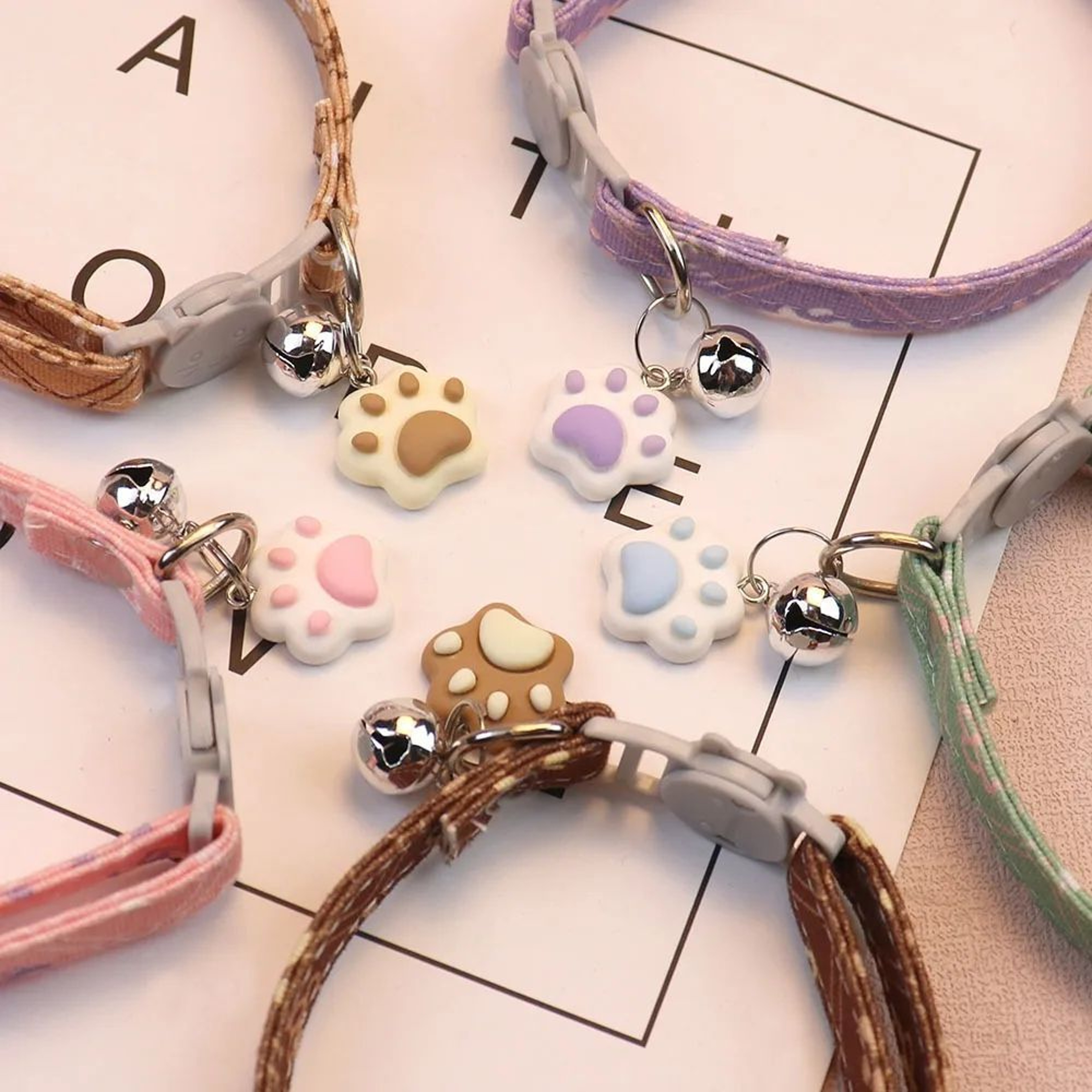 Paw Print Breakaway Cat Collar With Bell For Kittens And Small Pets 2