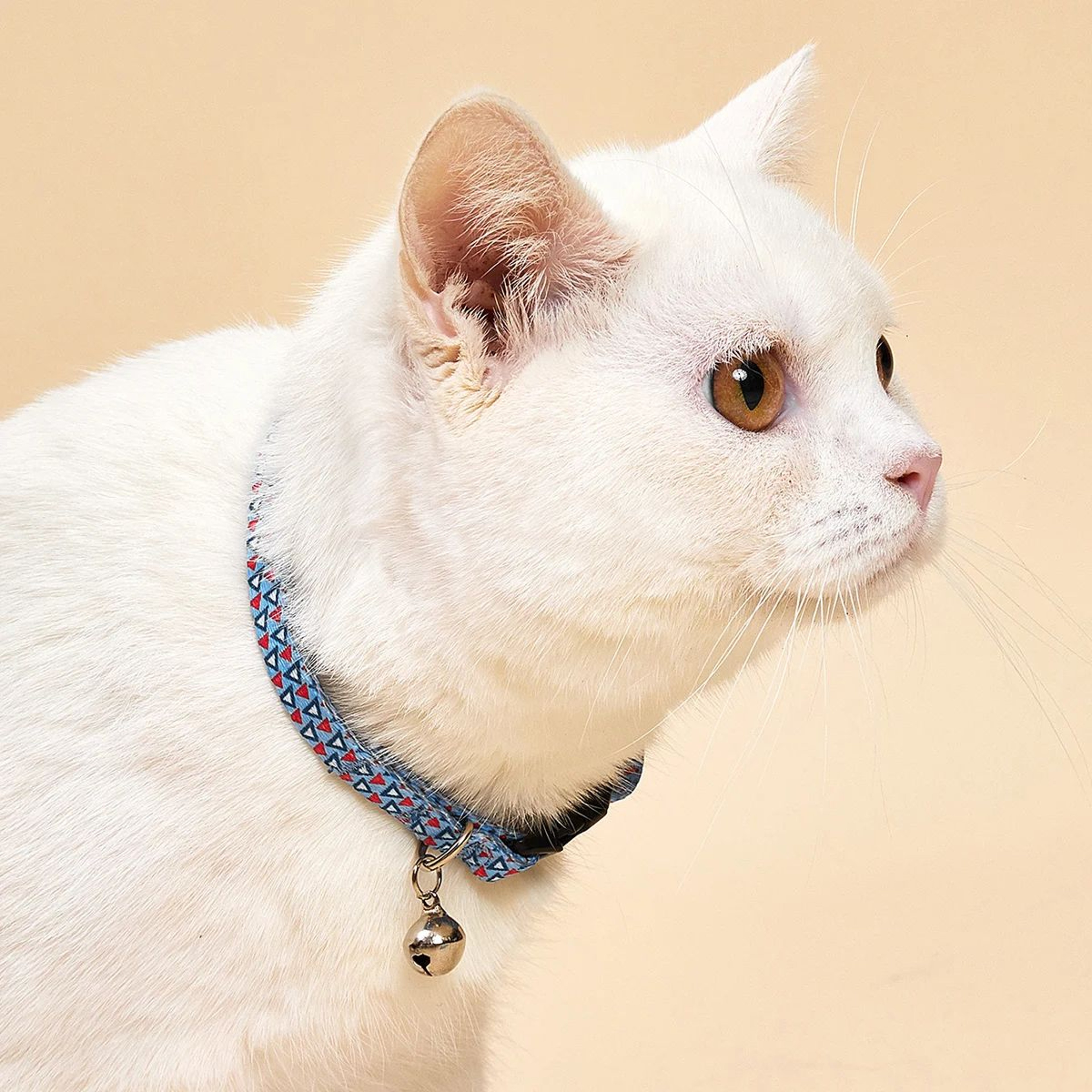 Colorful Geometric Adjustable Cat Collar With Bell 2
