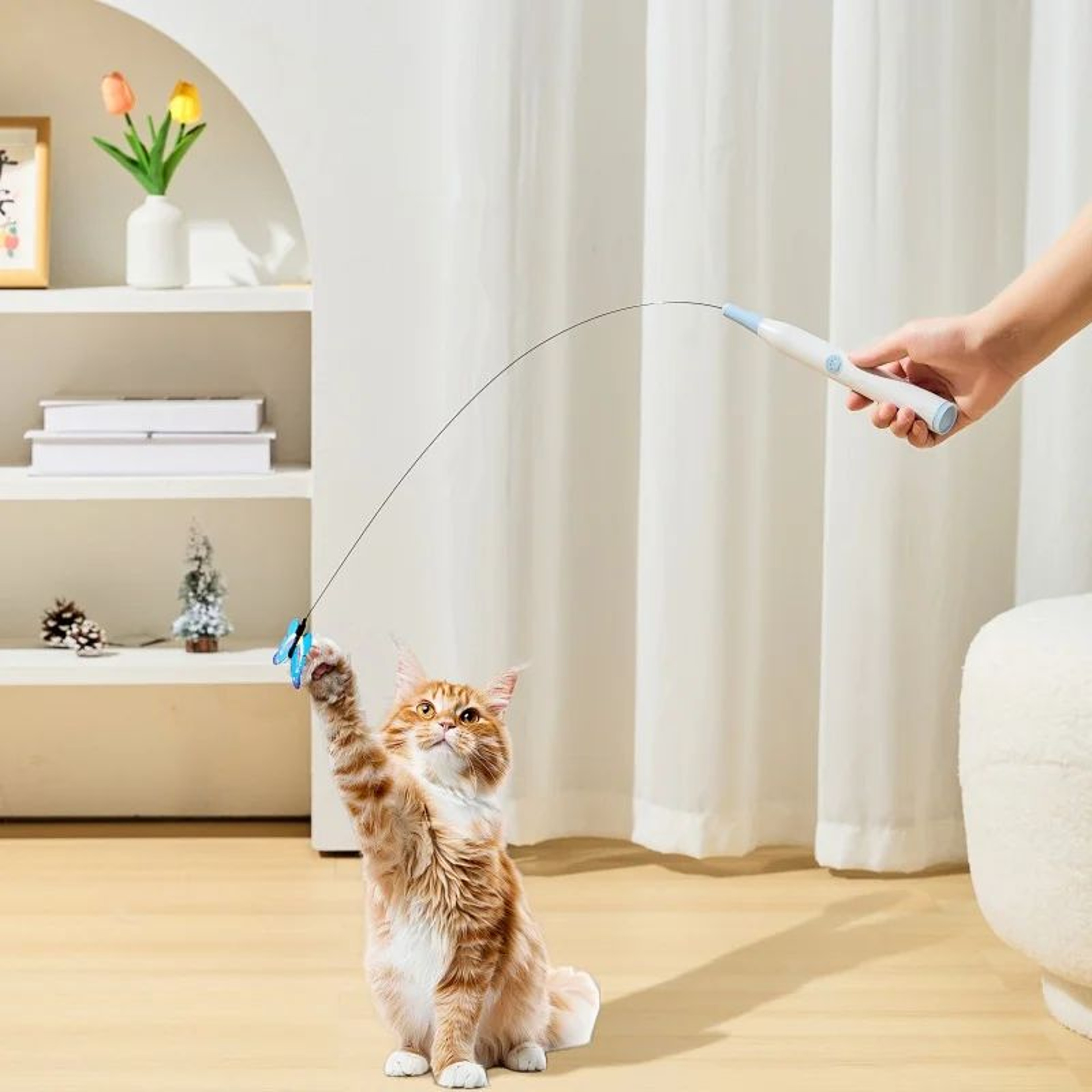 FlutterWing Suction Cup Butterfly Cat Toy For Indoor Play 2