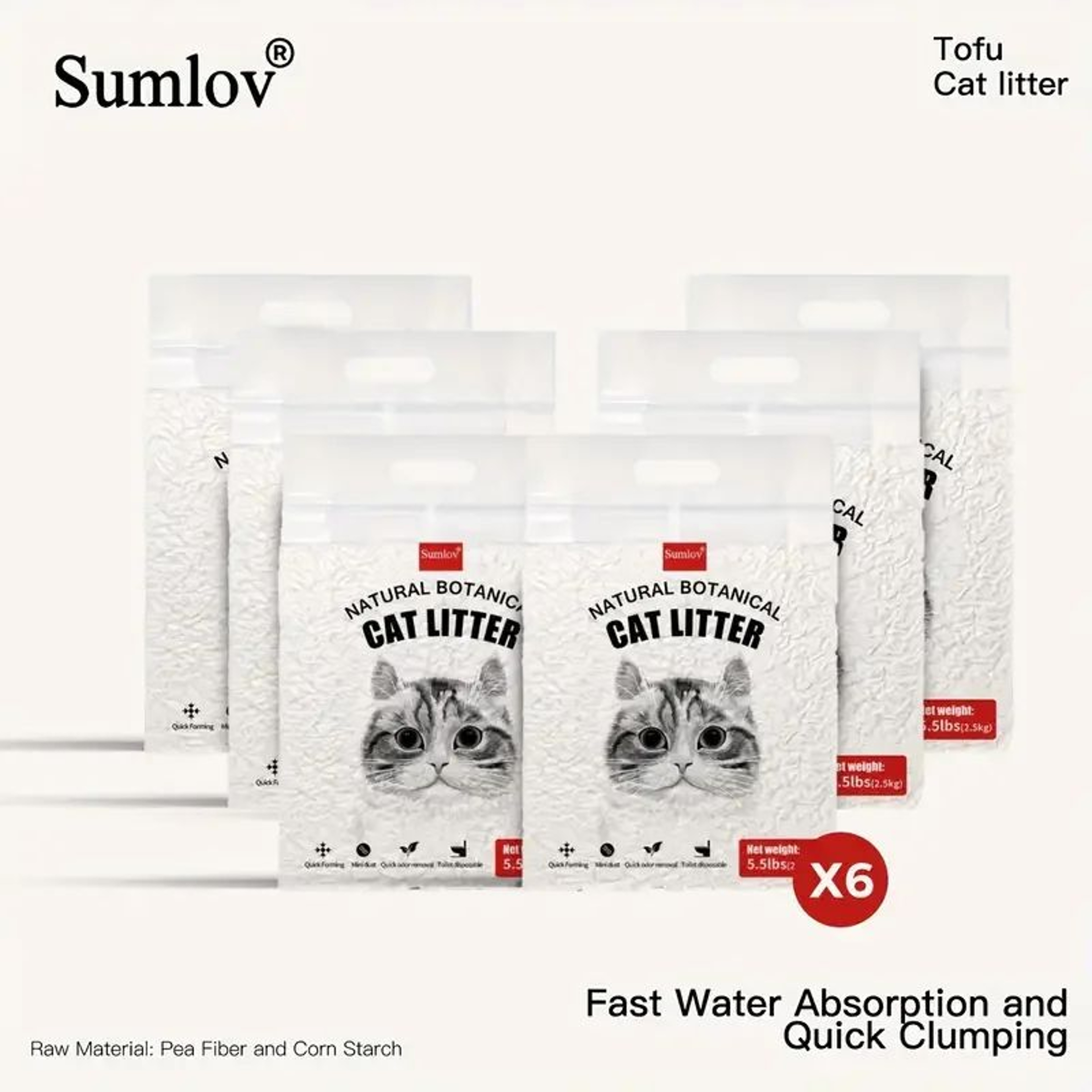 Sumlov 33 Lb Natural Tofu Cat Litter For Odor Control 0