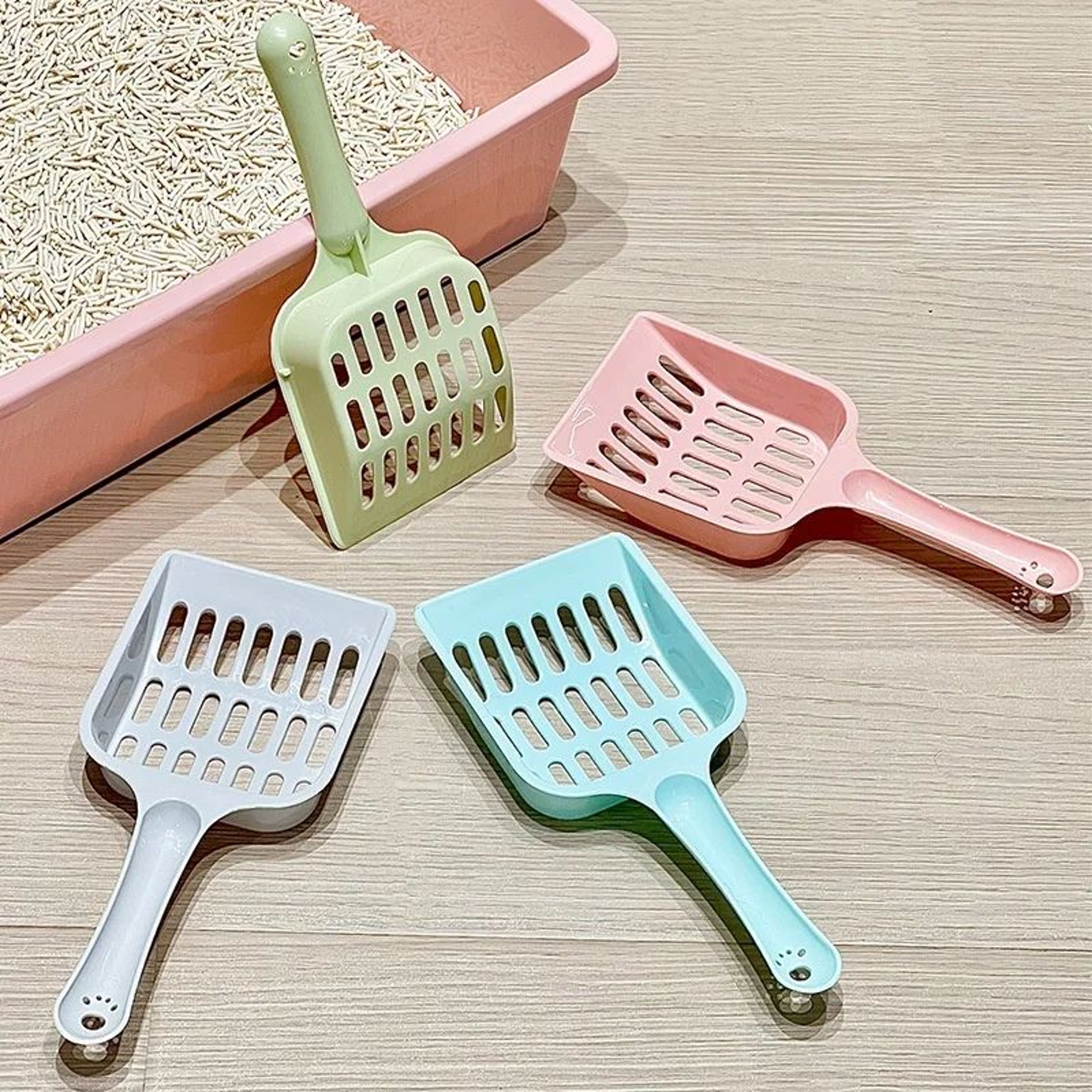 Candy Color Horizontal Handle Cat Litter Scoop 0