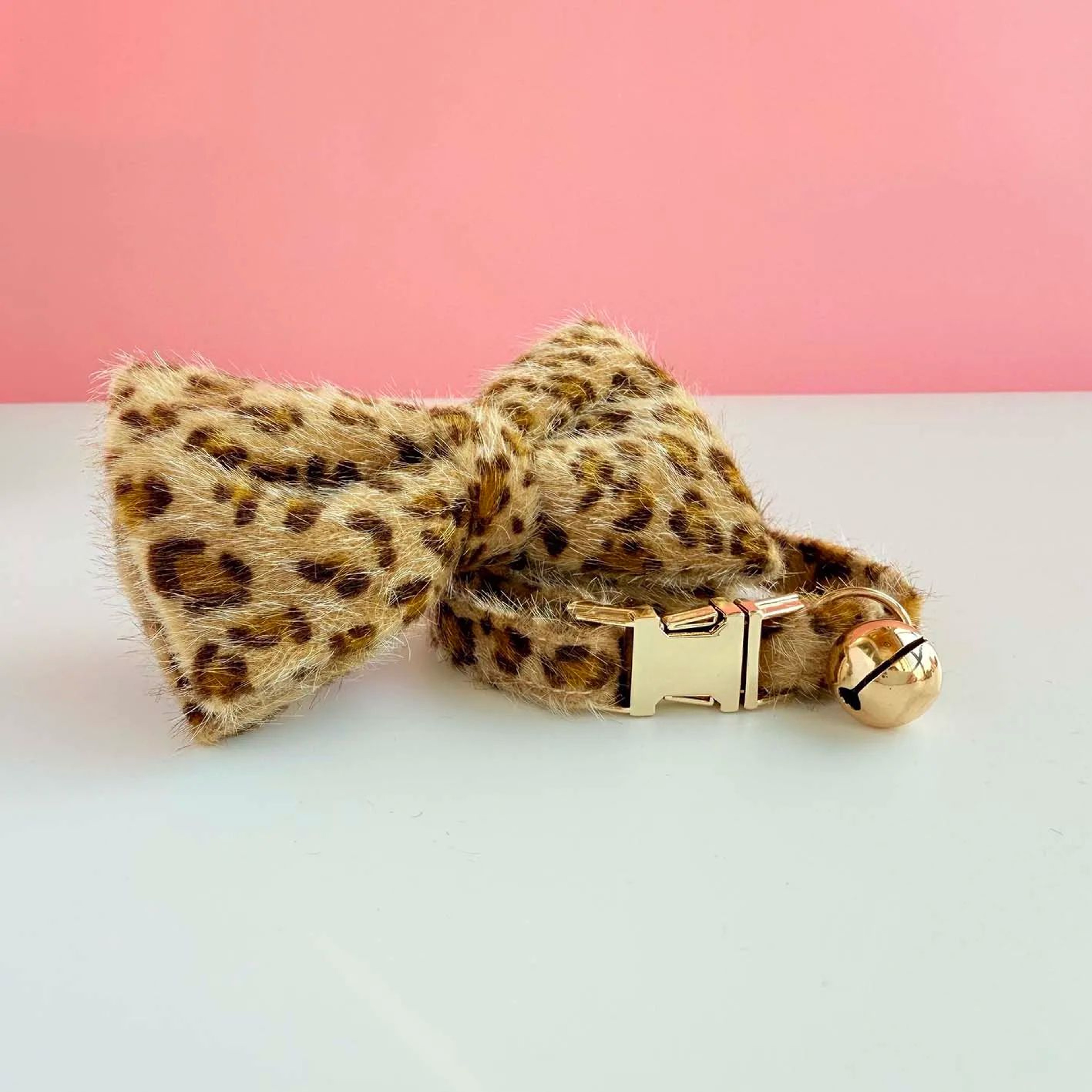 Personalized Leopard Print Cat Collar With Bell  Custom Plush Adjustable Kitten ID Collar 10