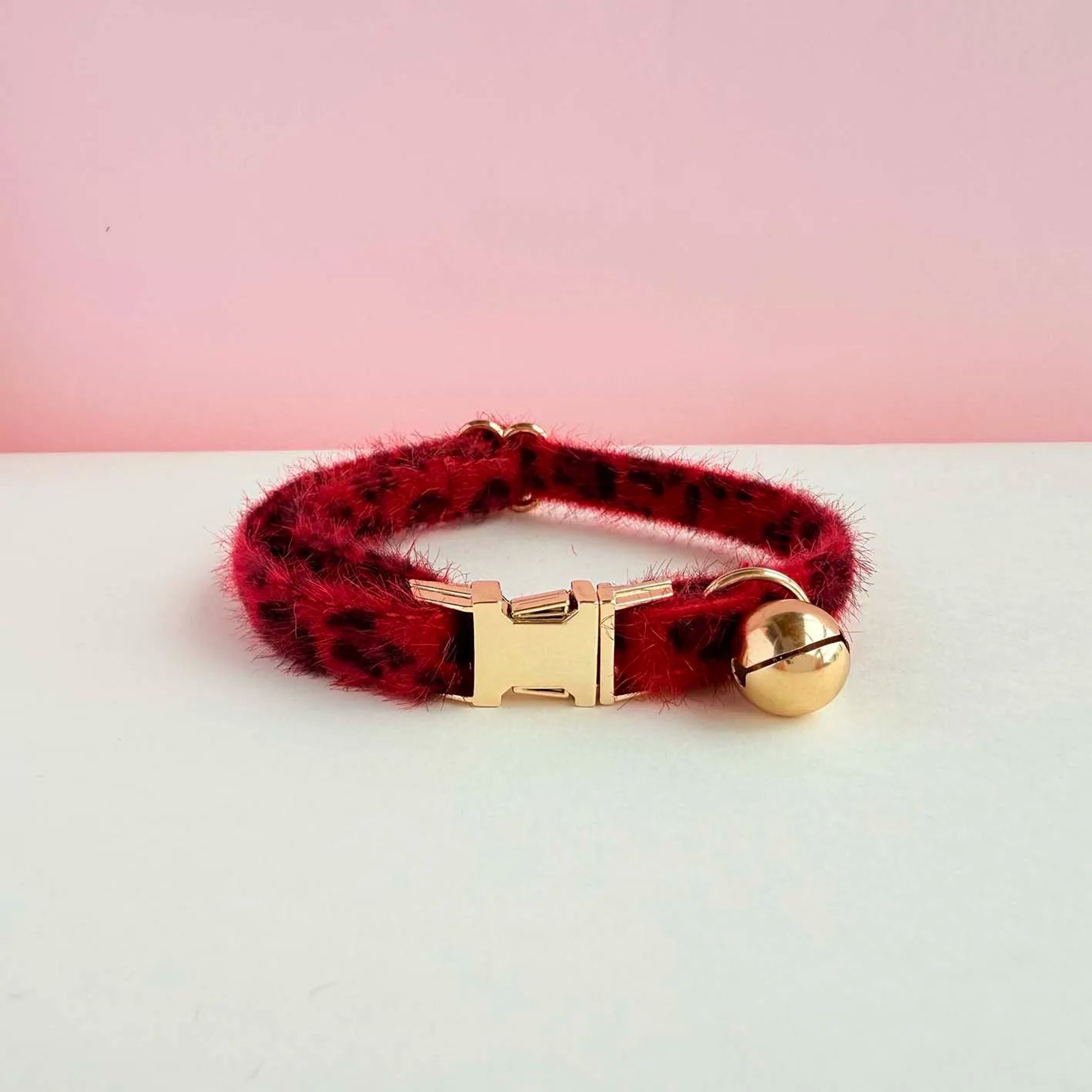 Personalized Leopard Print Cat Collar With Bell  Custom Plush Adjustable Kitten ID Collar 6