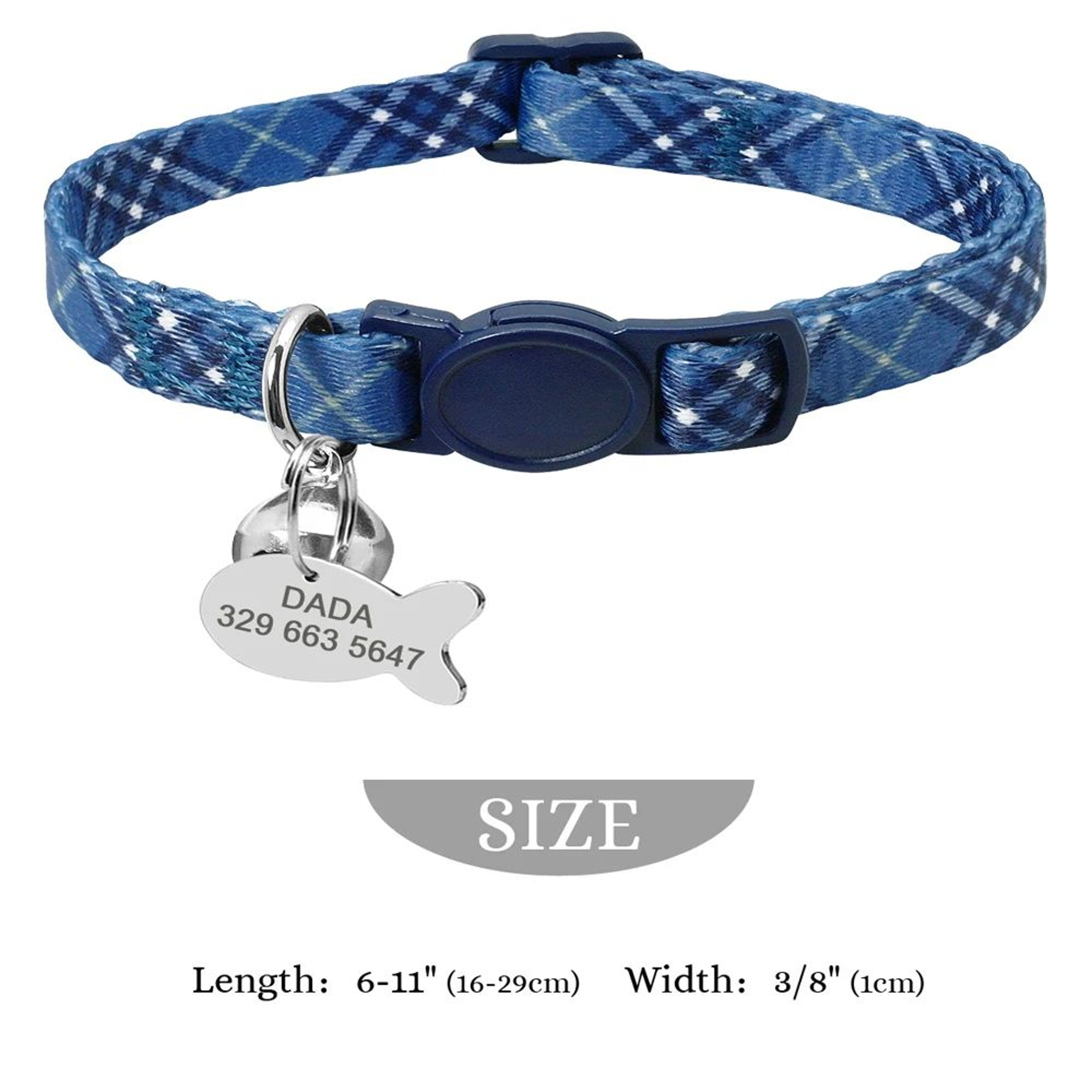 Personalized Engraved Nylon Cat Collar With Custom ID Tag For Cats  Small Dogs 6