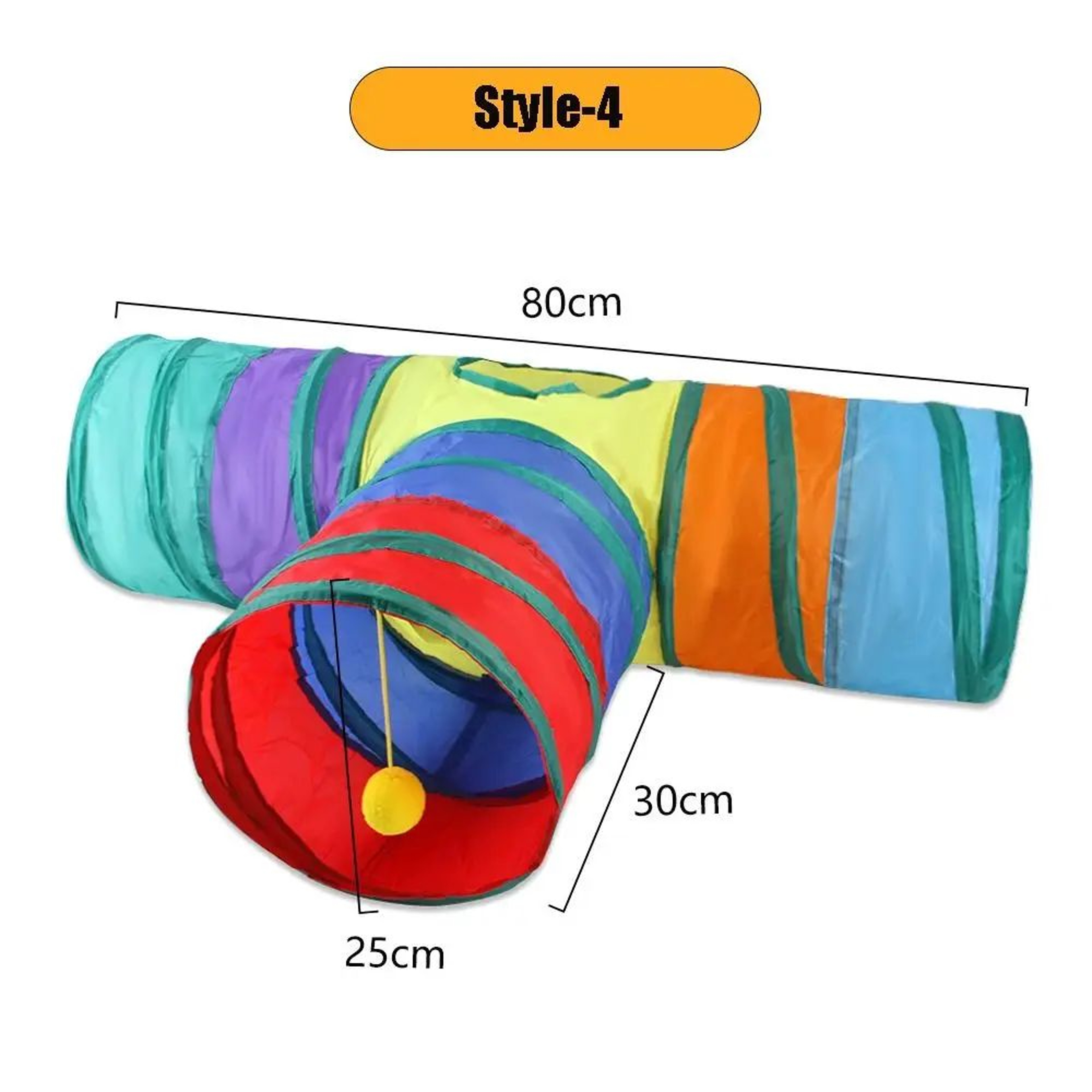 Colorful Foldable Cat Tunnel For Interactive Play 9