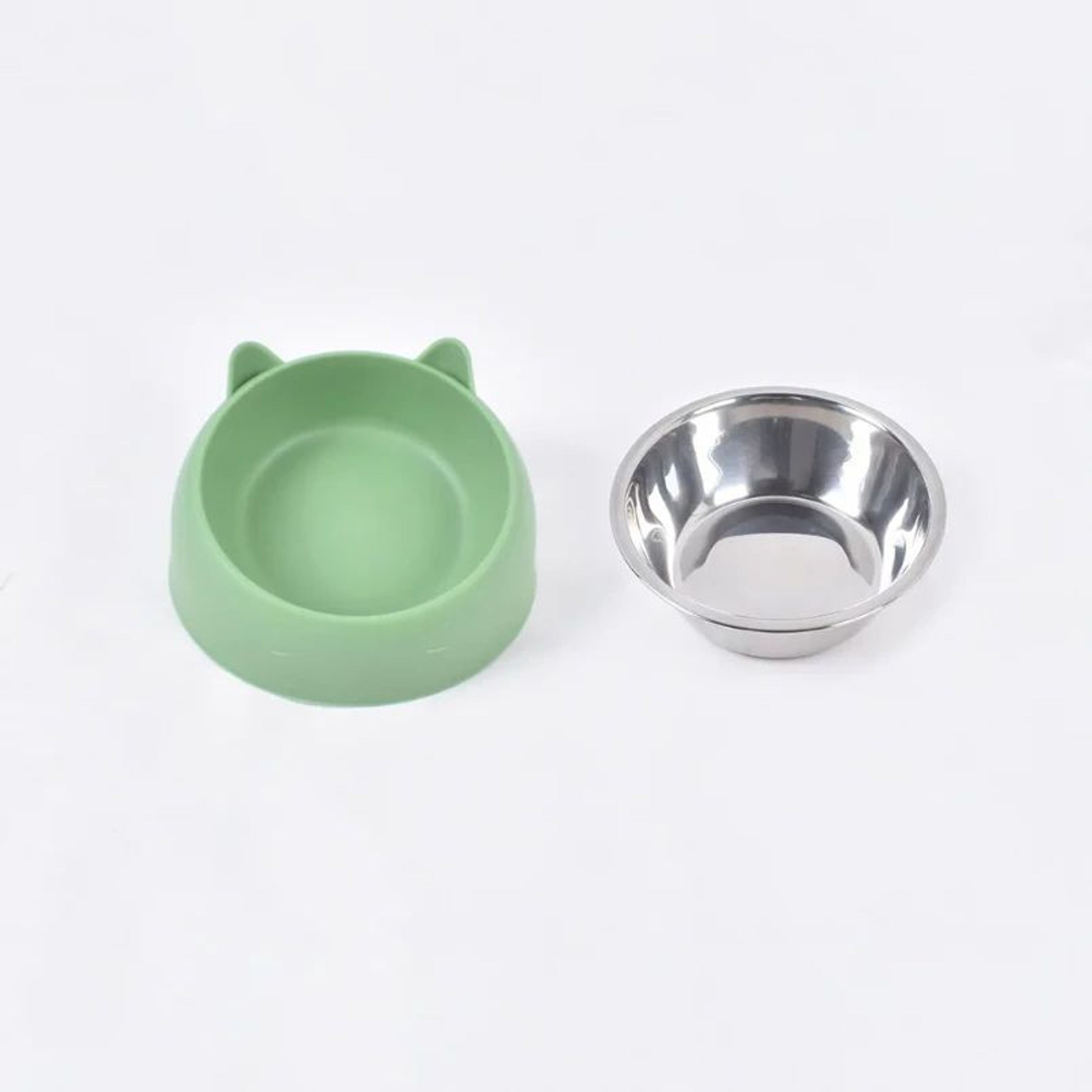 Elevated Tilted Stainless Steel Pet Bowl Set For Cats  Small Dogs 3