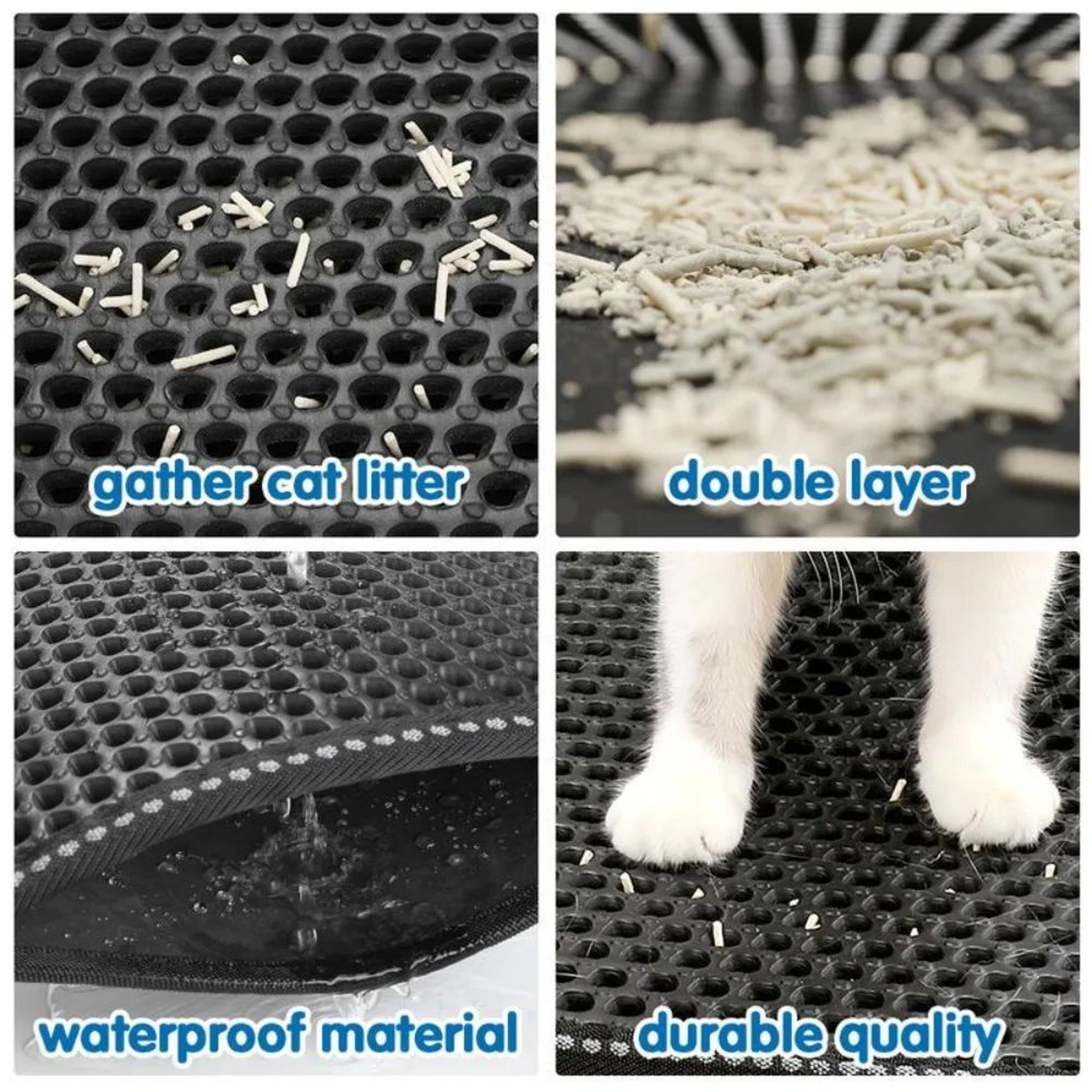 EasyClean 70x120cm Cat Litter Mat Waterproof Double Layer Litter Trapper 5