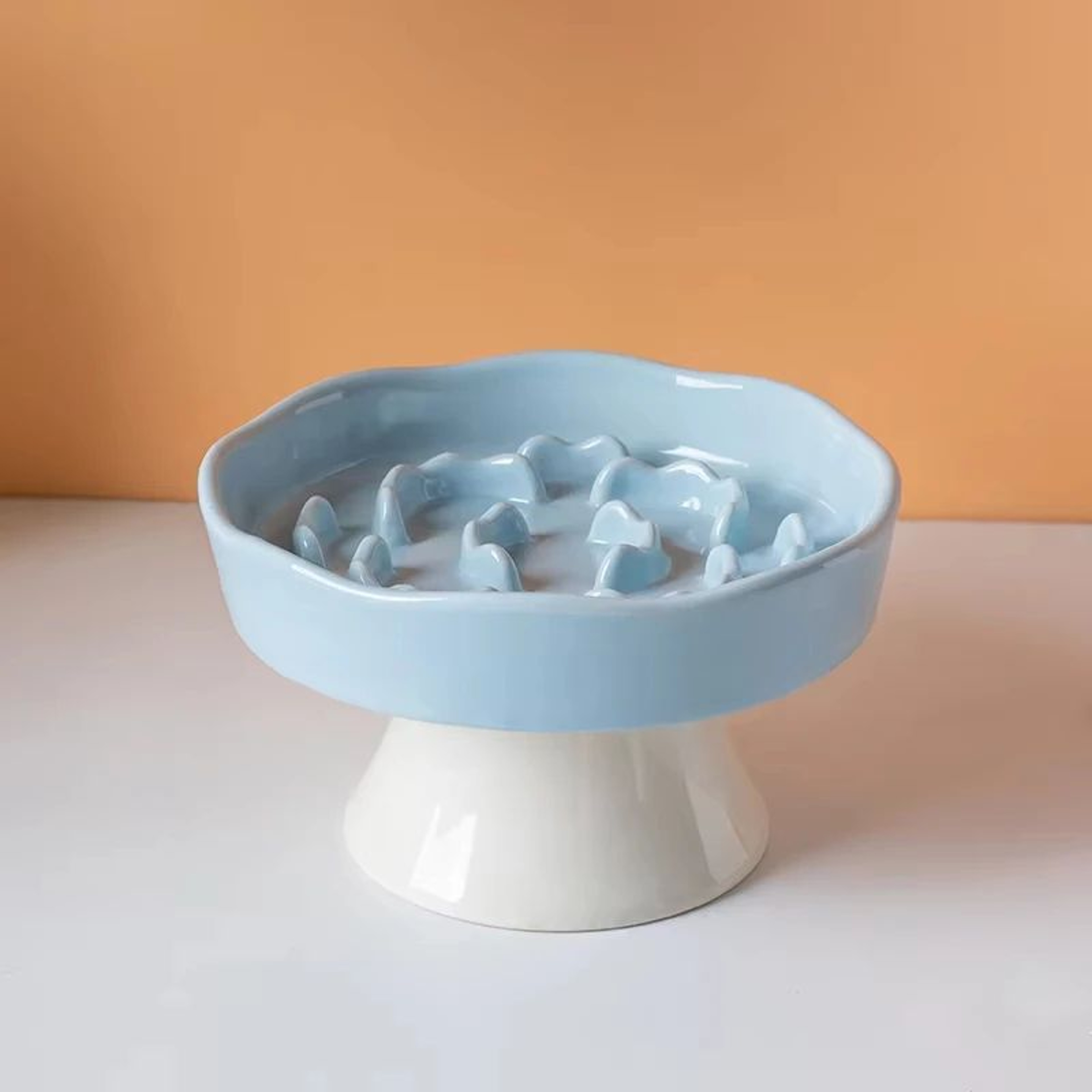Elevated Ceramic Slow Feeder Cat Bowl With Neck Support  AntiTip Design 4