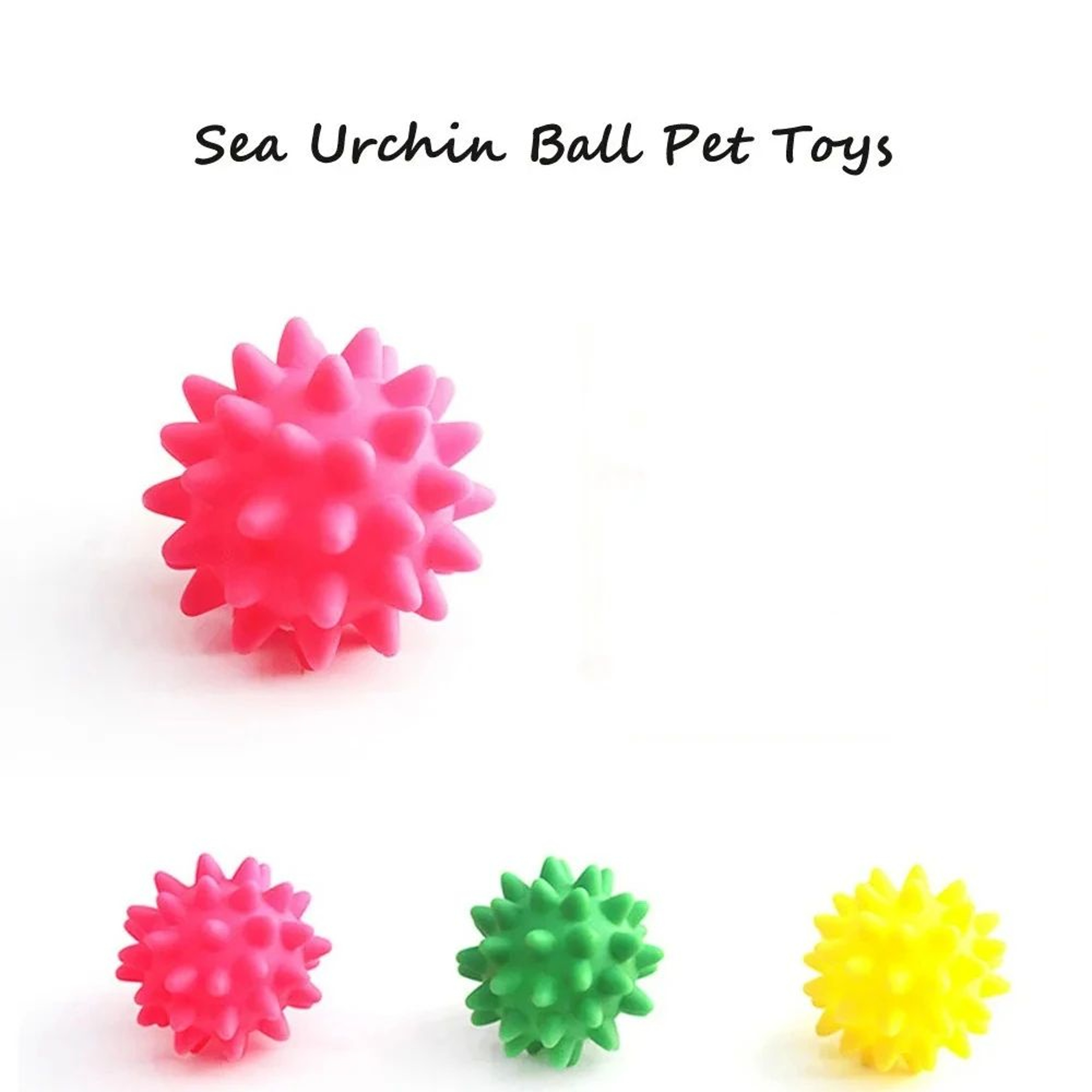 Reflective Sound Sea Urchin Dog Ball Set  Interactive Dog Chew Toy For Active Pets 3Pack 2