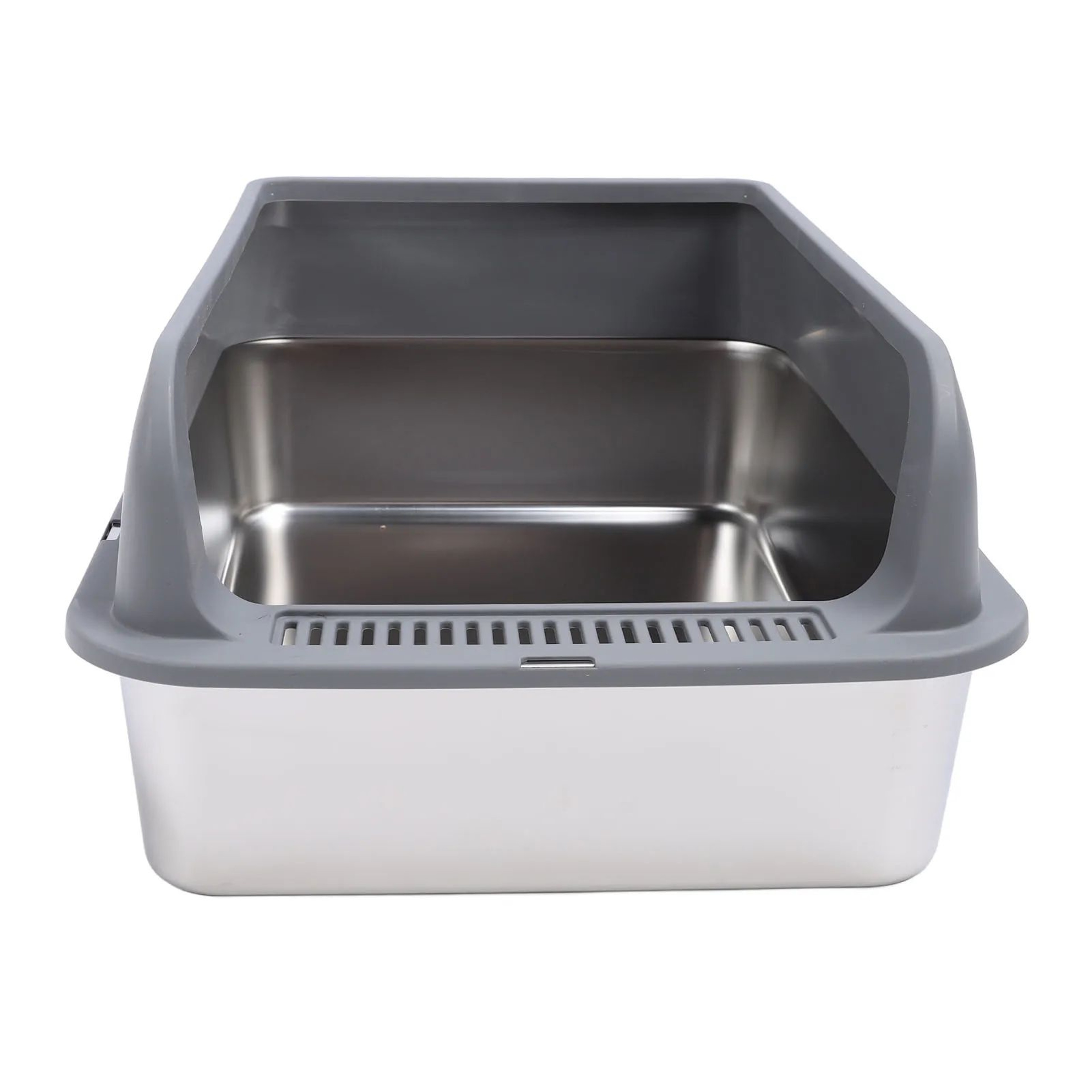 PurrShield XL Stainless Steel Litter Box With Lid  Large Cat Litter Box For Odor Control  Easy Clea 3