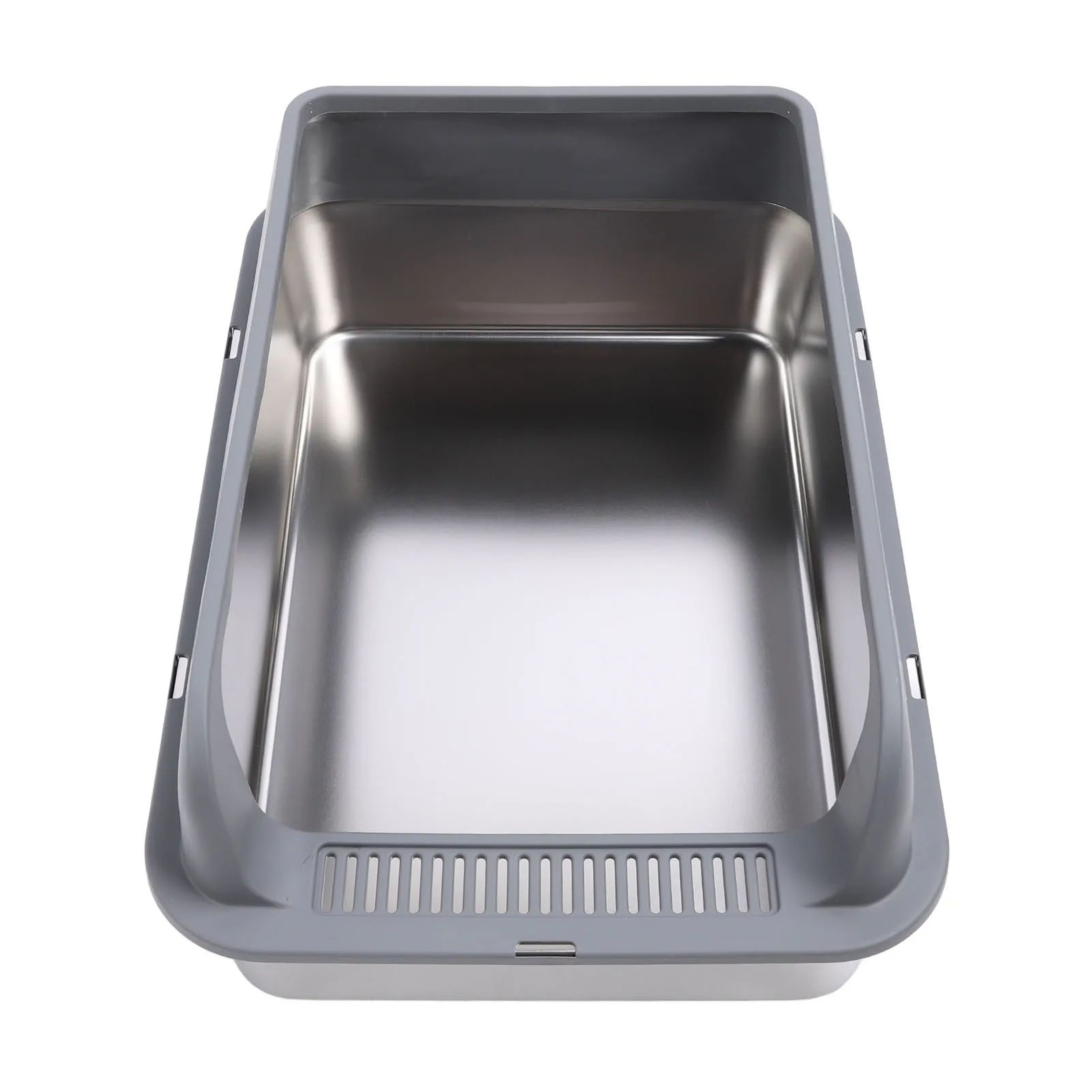 PurrShield XL Stainless Steel Litter Box With Lid  Large Cat Litter Box For Odor Control  Easy Clea 5