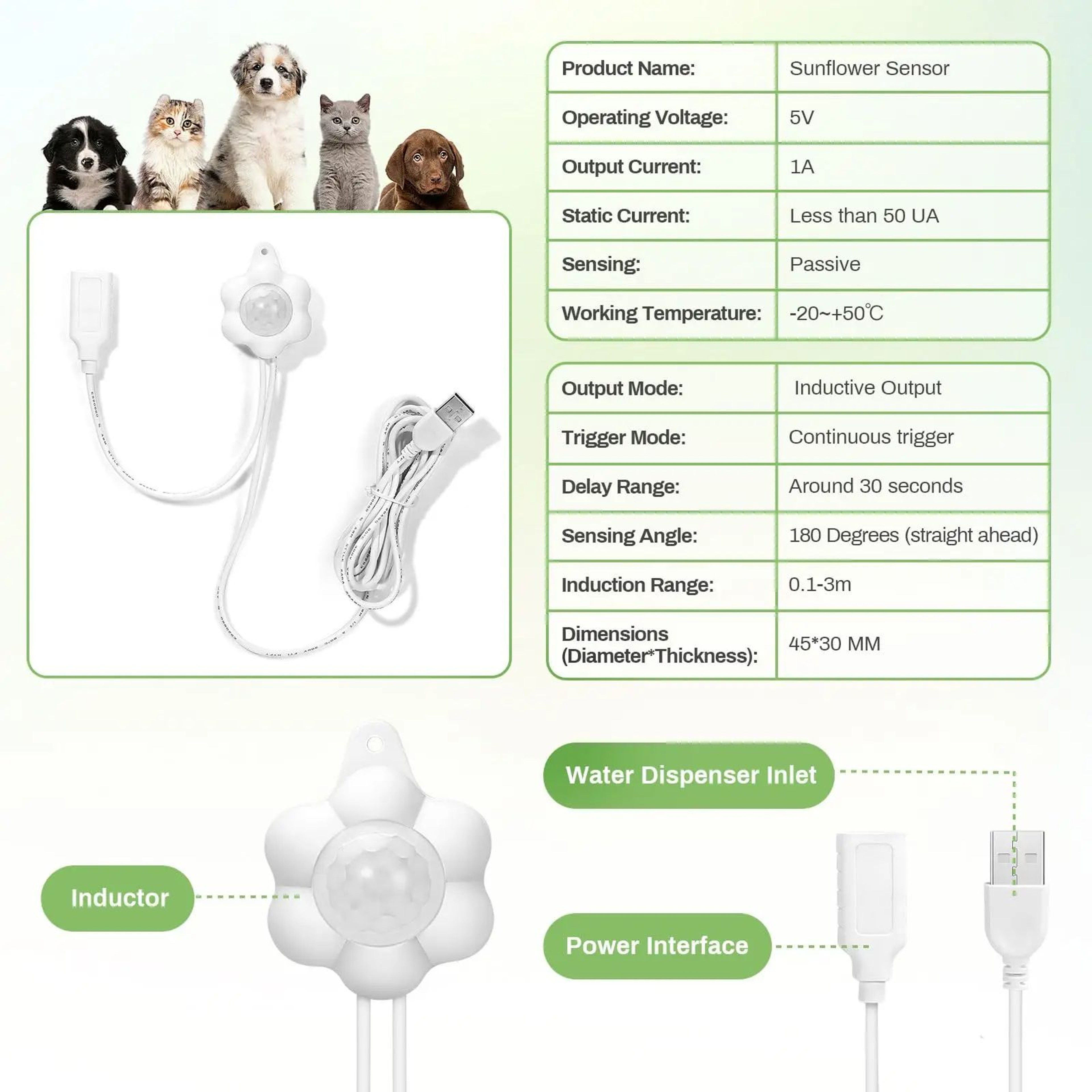 Automatic Motion Sensor Pet Water Fountain  USB Rechargeable Filtered Water Dispenser For Cats  Dog 1