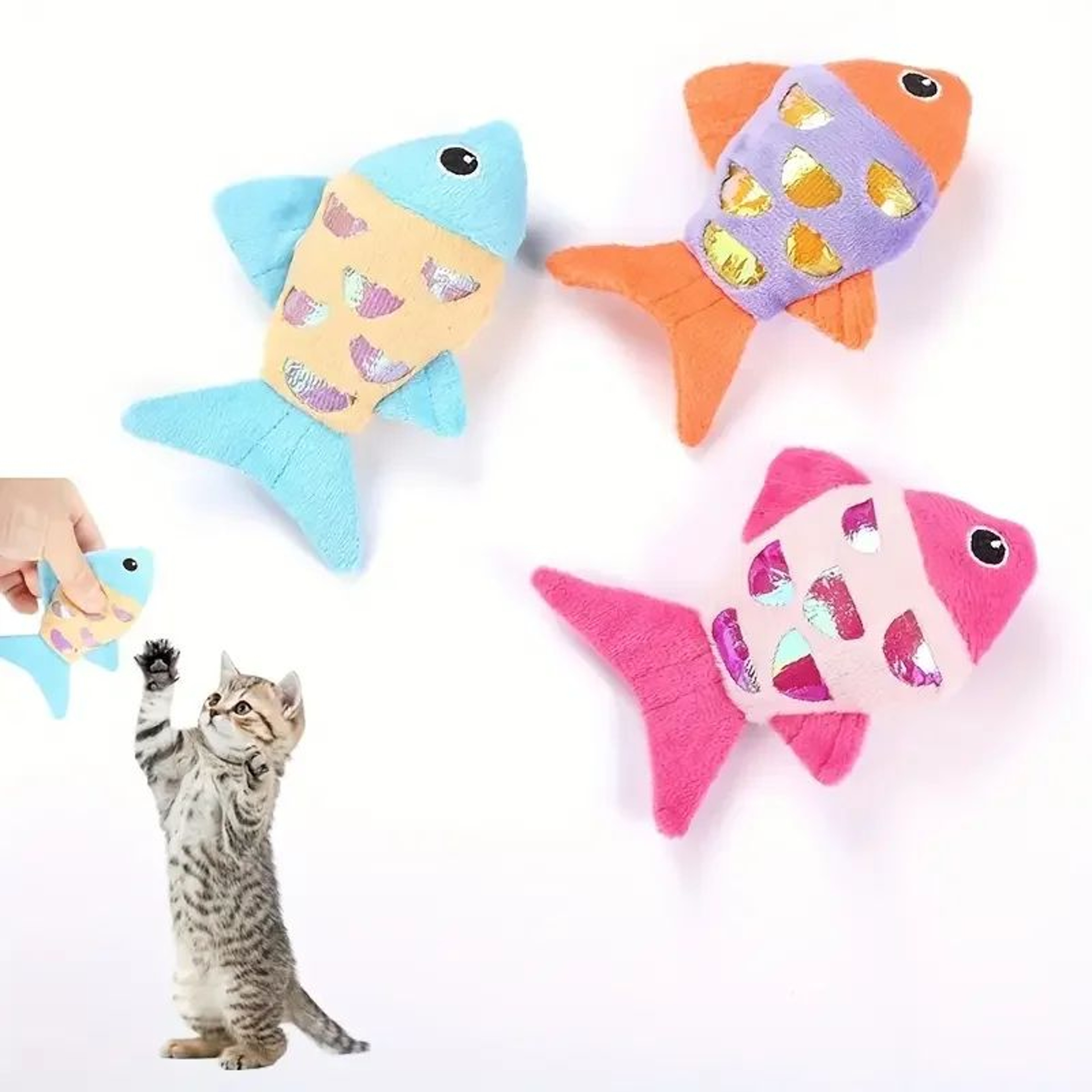 Crinkle Fish Catnip Kicker Toy For Indoor Cats  Kittens 1