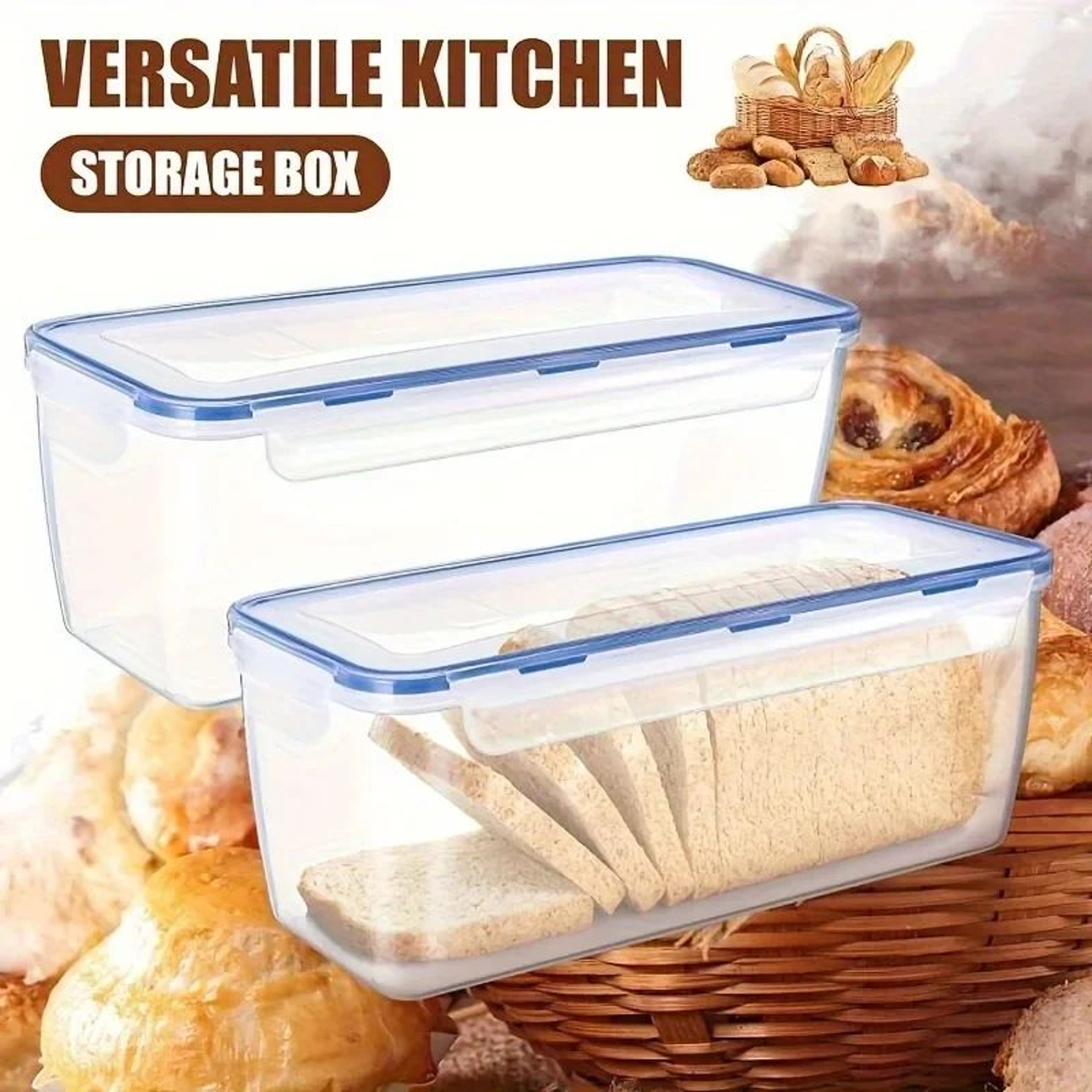 FreshLock Bread Keeper Airtight Bread Storage Container For Loaves Sandwich Bread  Pantry Organizat 1