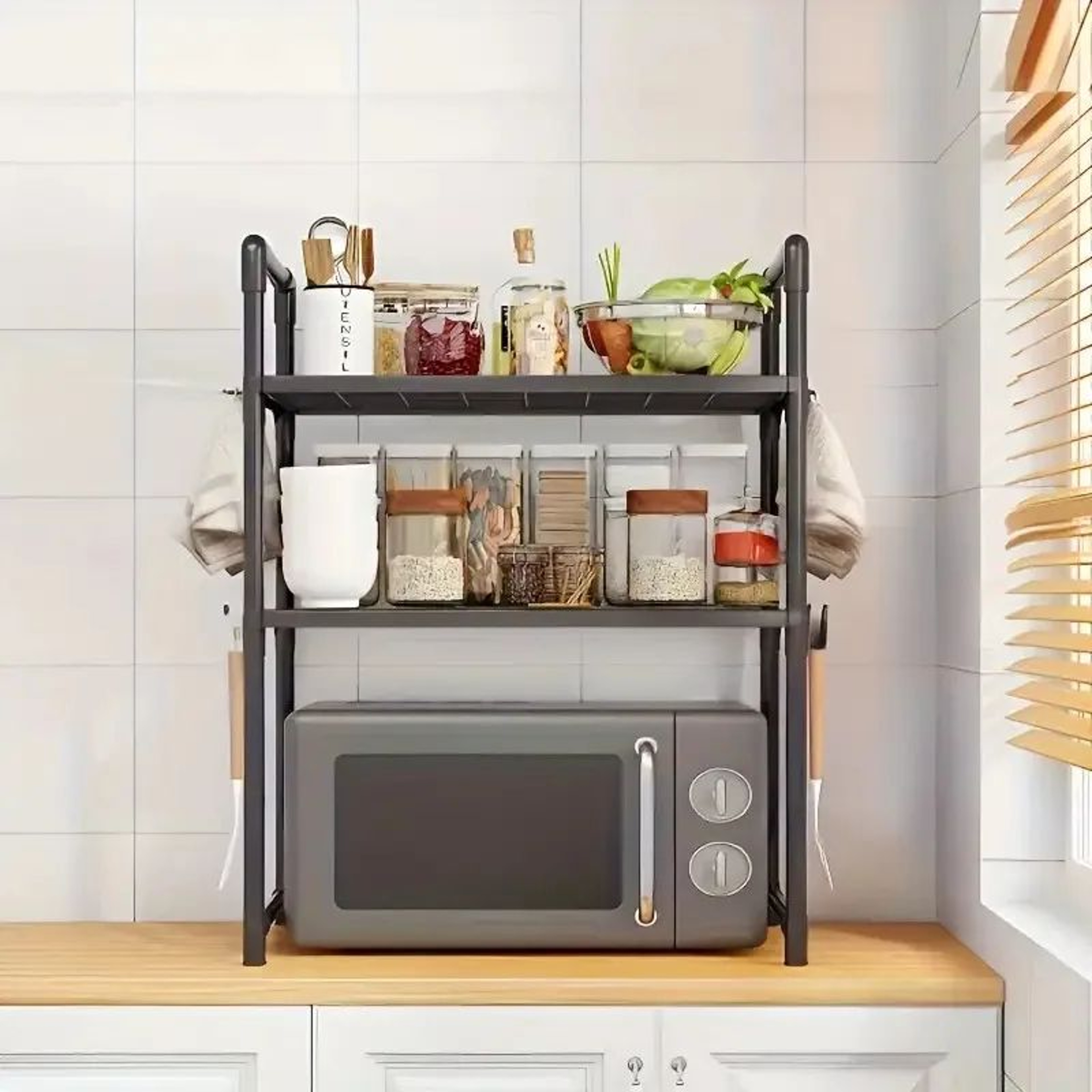 Adjustable HeavyDuty Microwave Stand  Kitchen Counter Organizer Rack 3