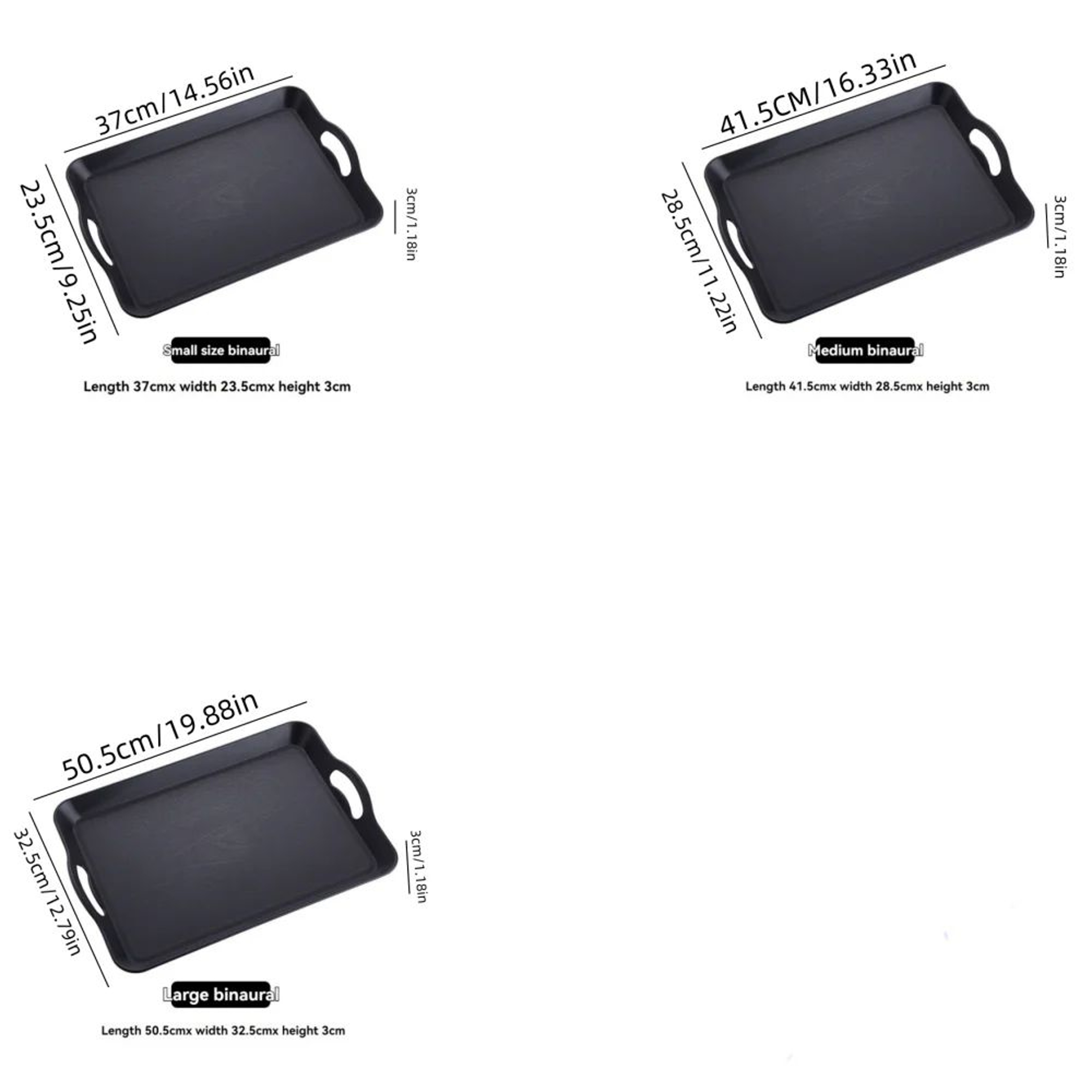 Premium NonSlip Plastic Serving Tray With Handles  MultiPurpose Rectangular Food  Organizer Tray 4