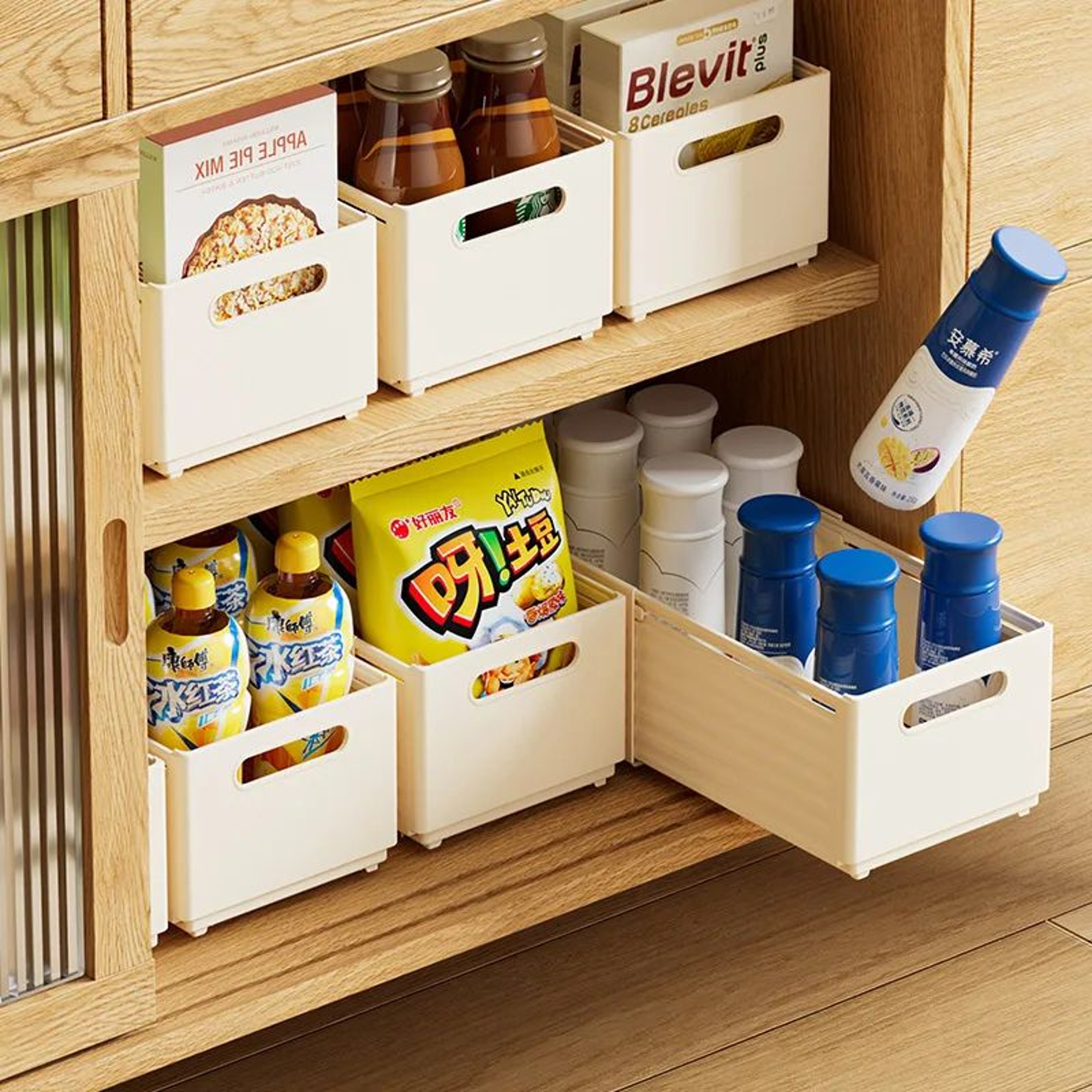 Expandable Kitchen Organizer Storage Basket For Cabinets Countertops  Fridge 2