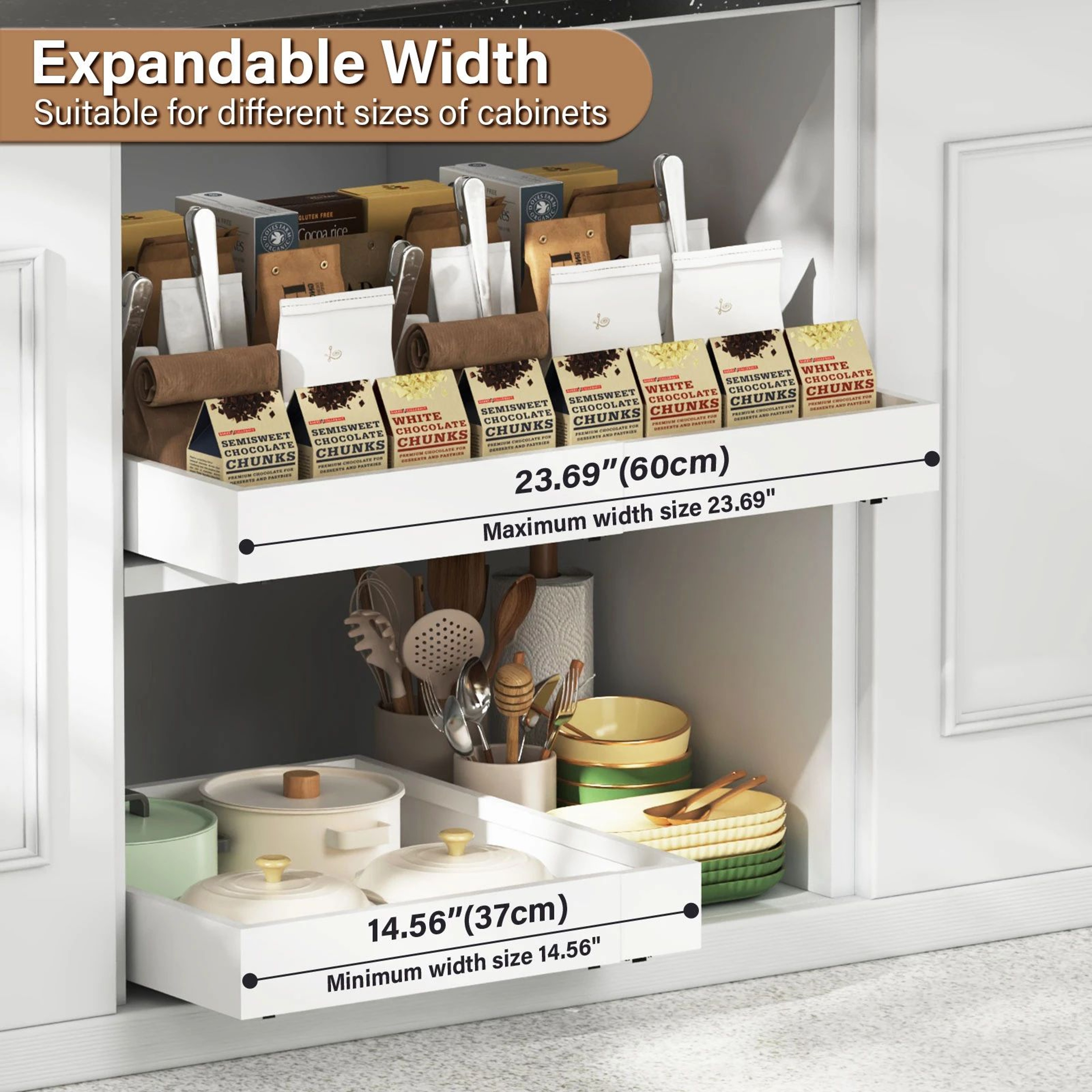Expandable PullOut Cabinet Organizer Shelf For Kitchen  Under Sink Storage 6