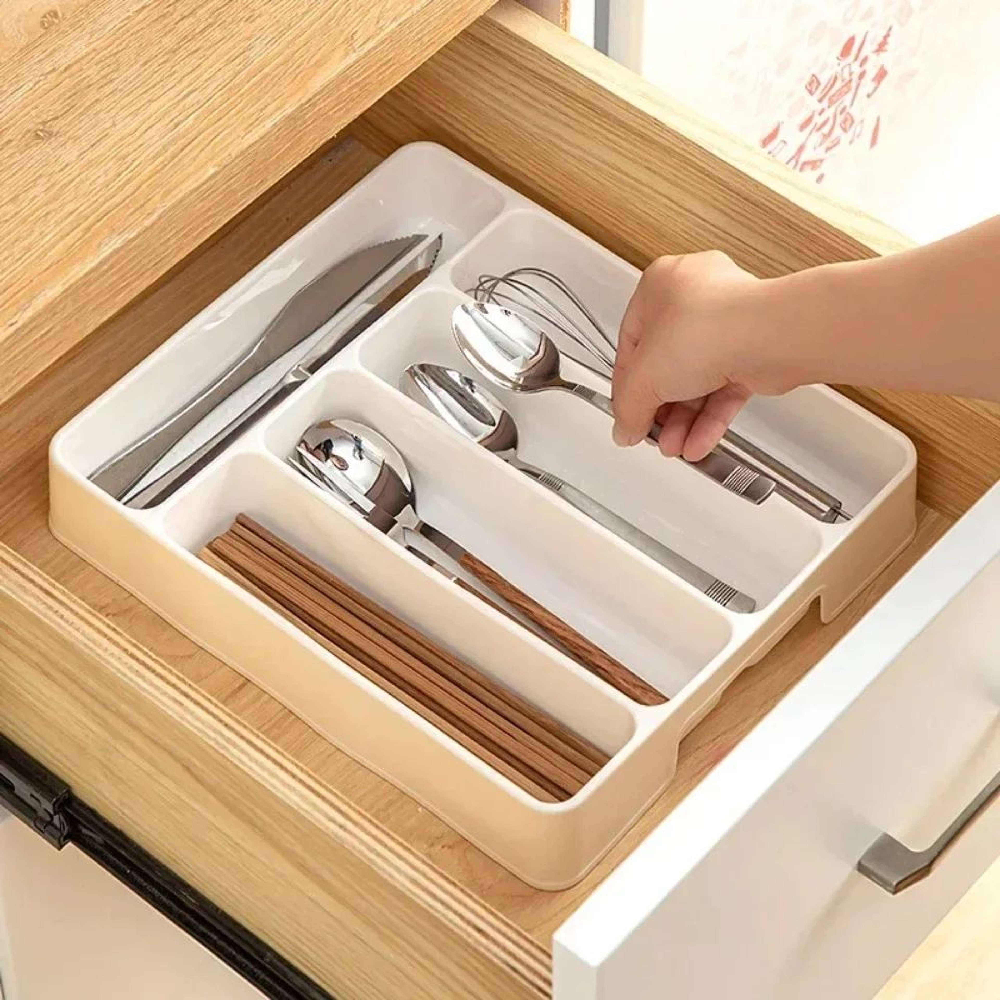SpaceSort Cutlery Drawer Organizer Tray  45 Compartment Cutlery Organizer For Neat Kitchen Storage 1