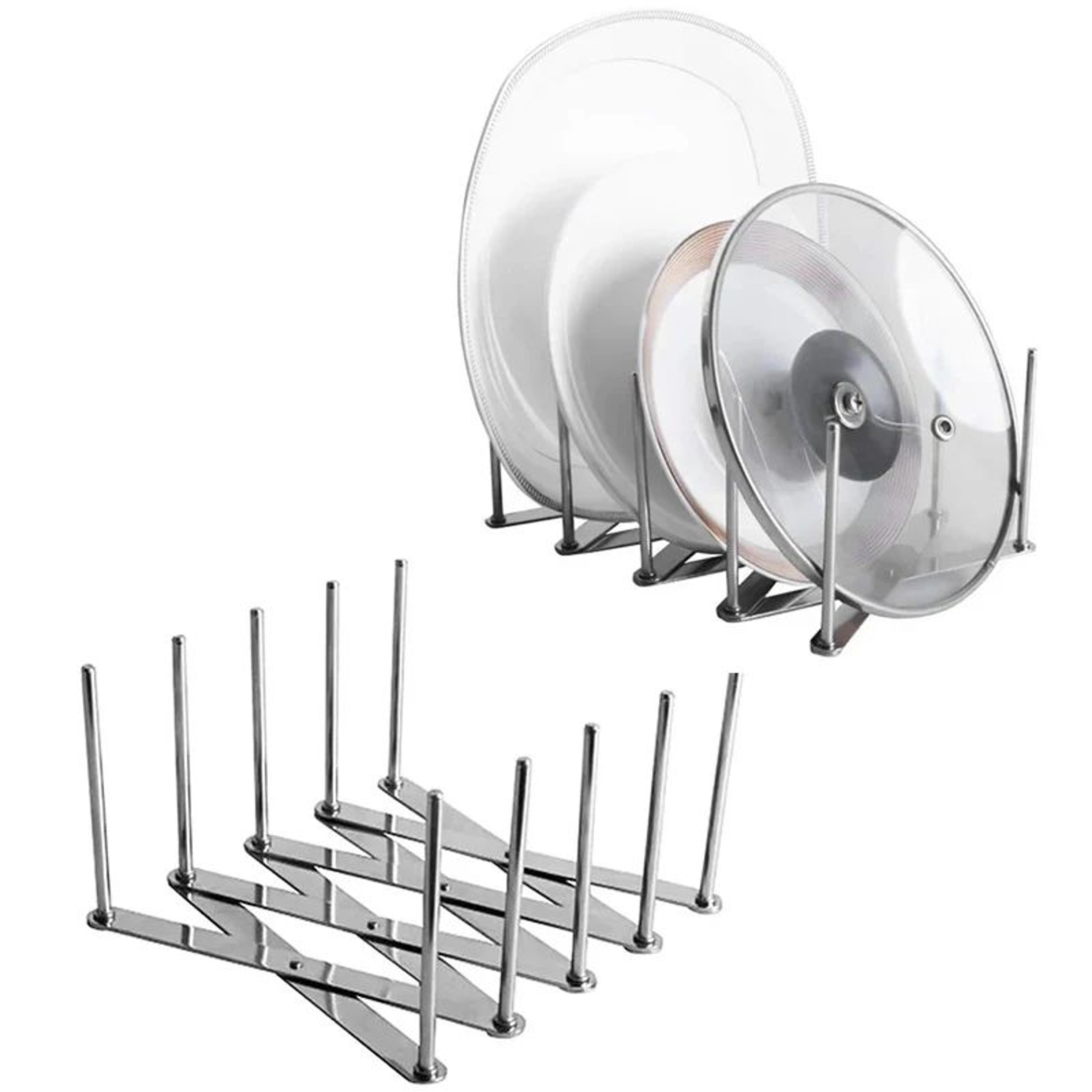 Retractable Pot Lid Holder  Kitchen Drain Rack  Adjustable Pan Lid Organizer For Countertops 0