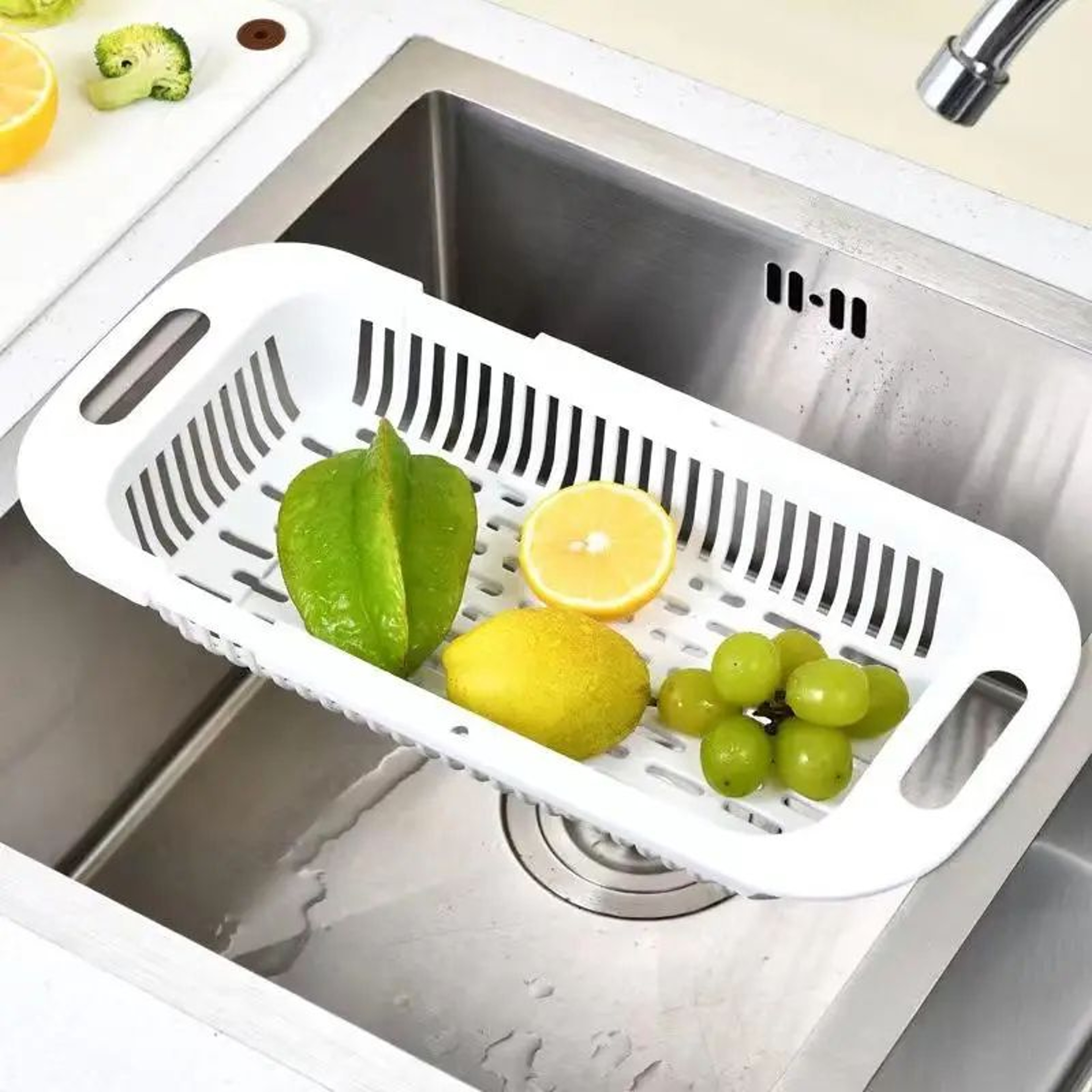 Expandable Sink Drain Basket  Dish Drying Organizer 4