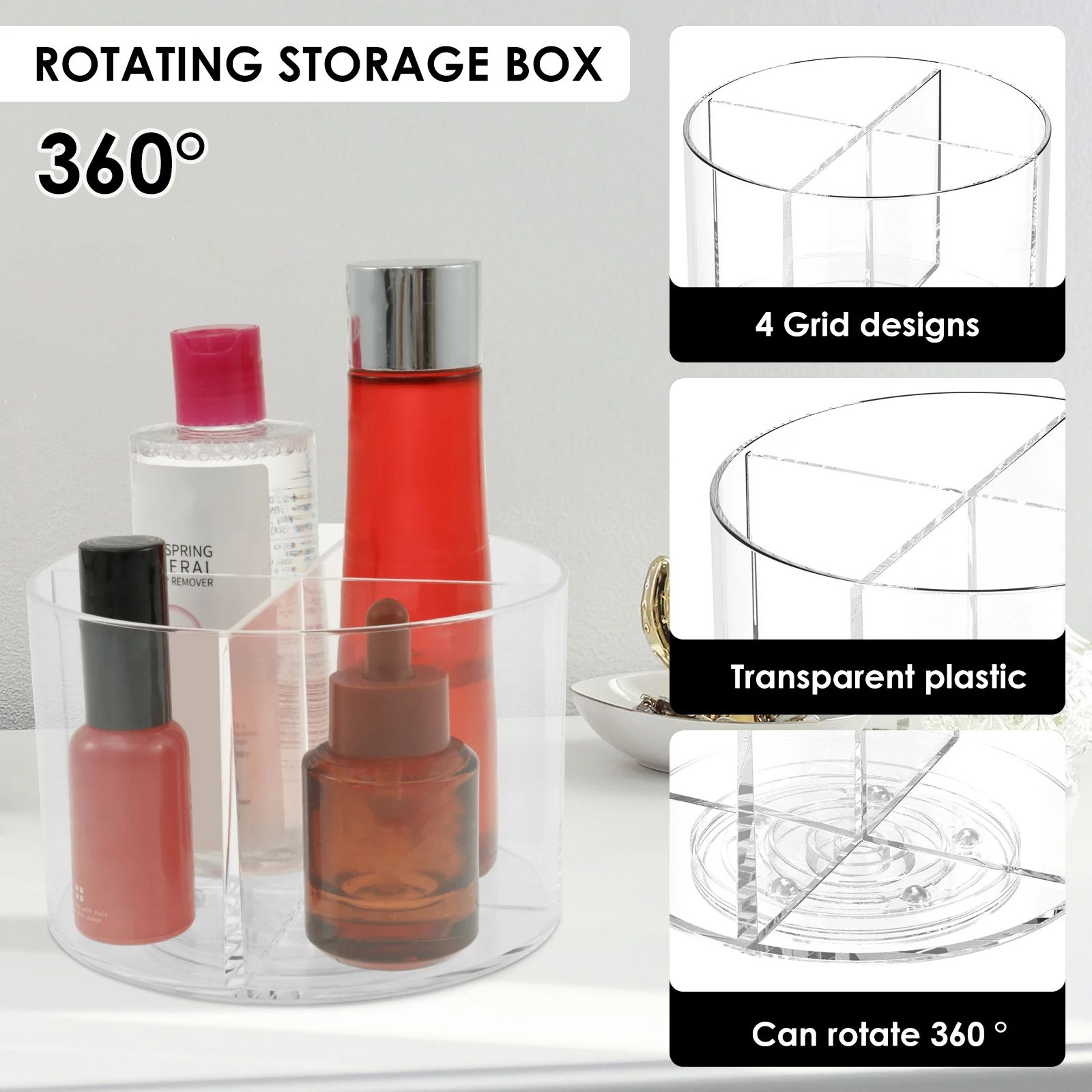 360 Rotating Spice  Packet Organizer Turntable For Kitchen And Pantry Storage 4