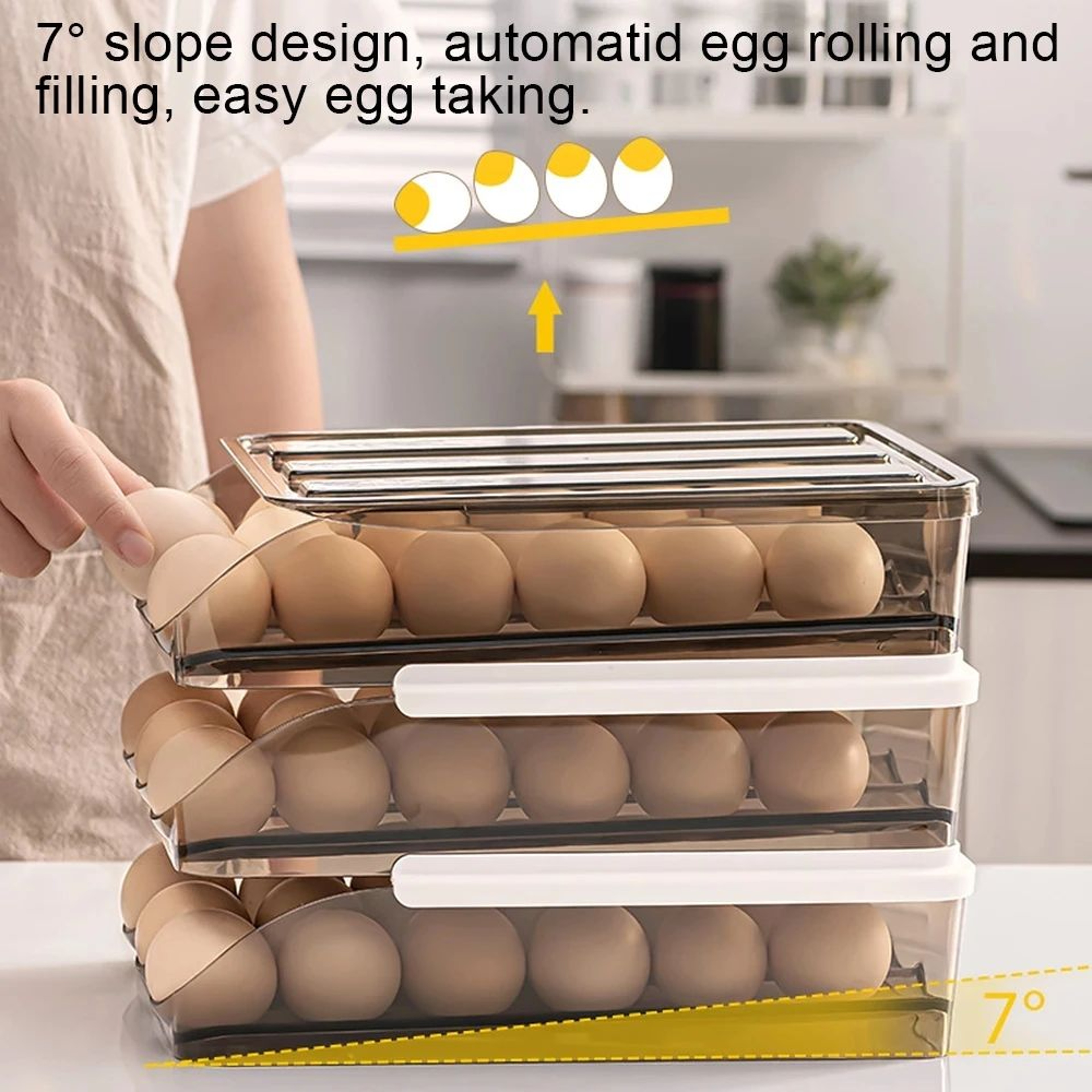 RollFlow Automatic Egg Storage Organizer For Refrigerator 1