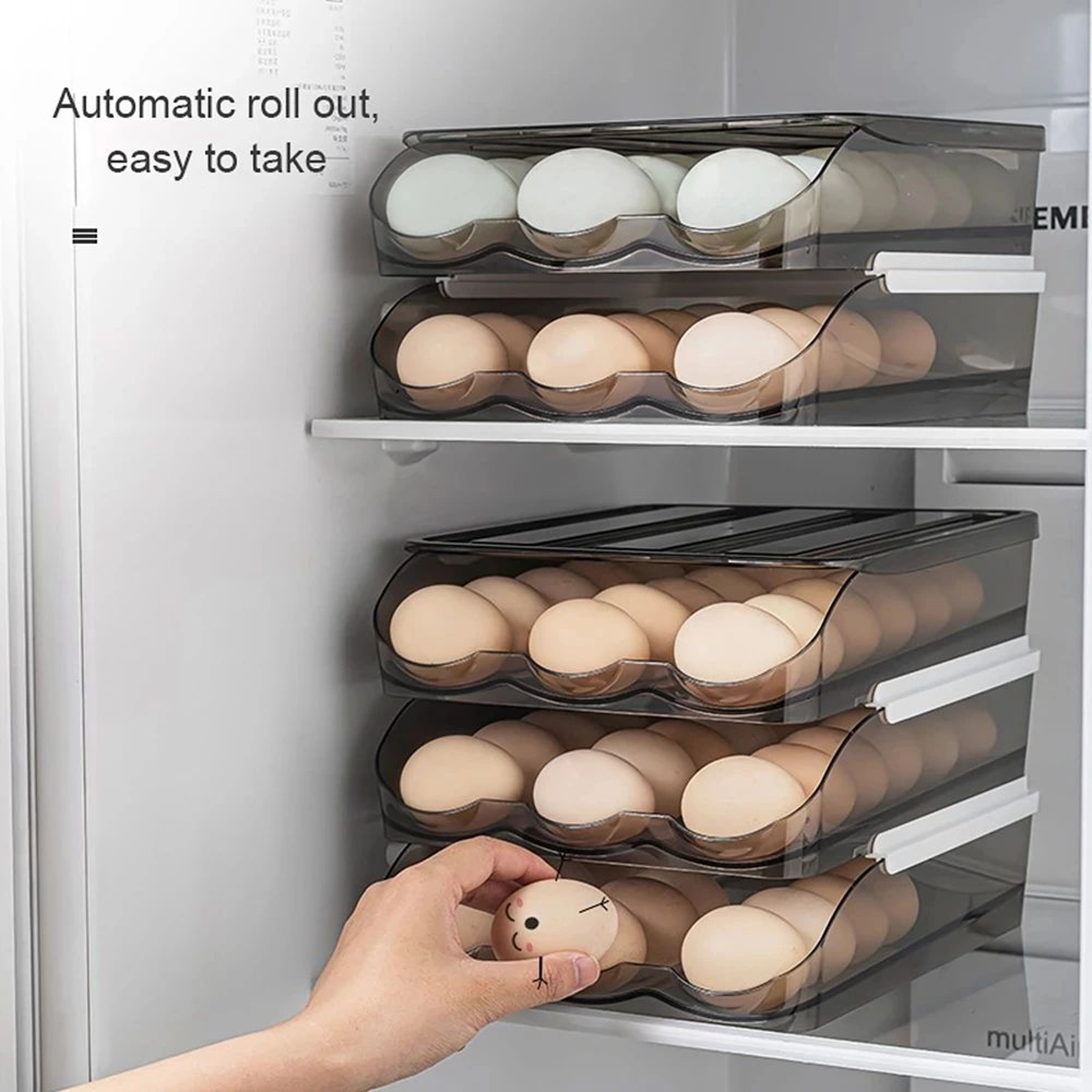 RollFlow Automatic Egg Storage Organizer For Refrigerator 3