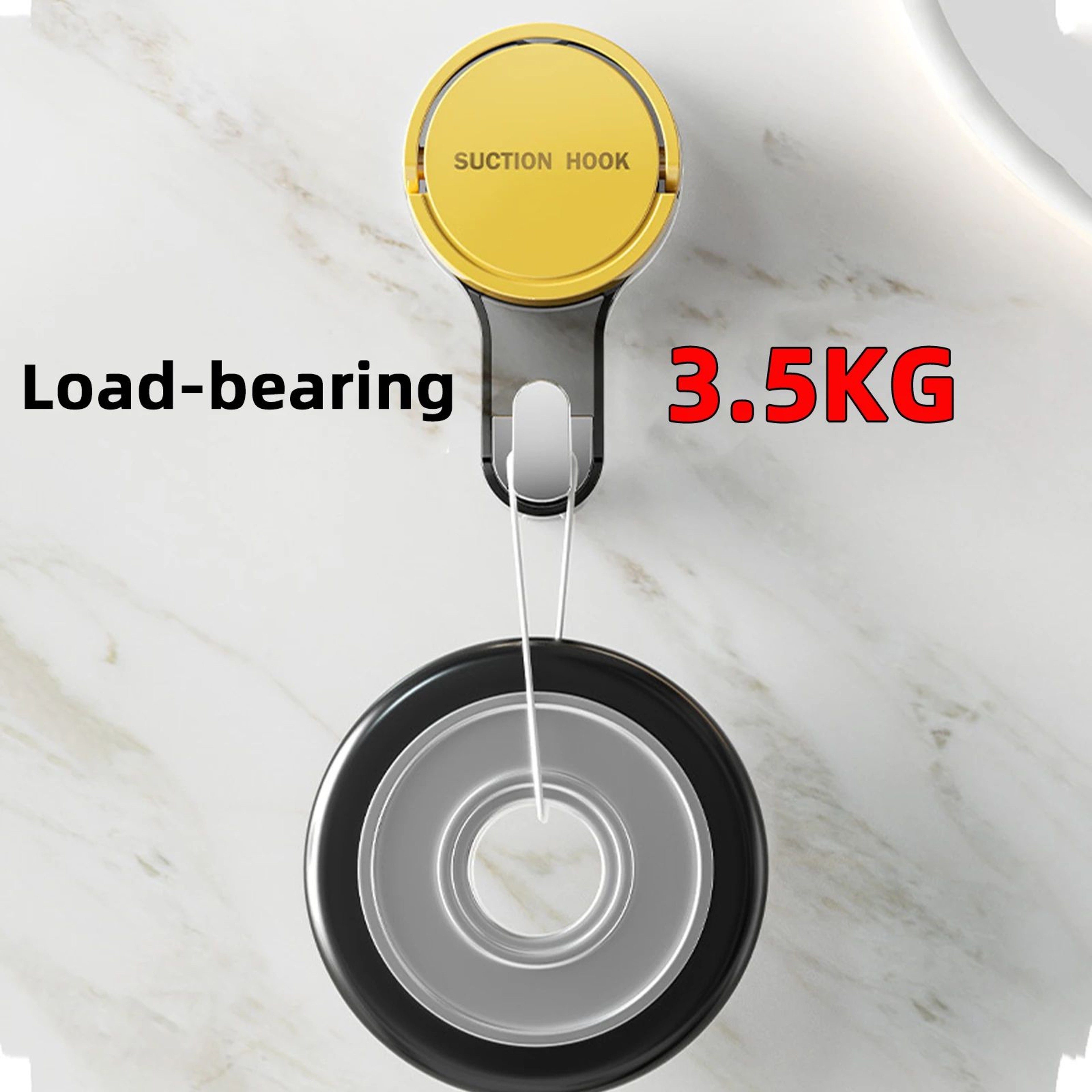 VacuGrip Pro Suction Hook Set  HeavyDuty No Drill Hooks For Bathroom Kitchen  Home Organization 5