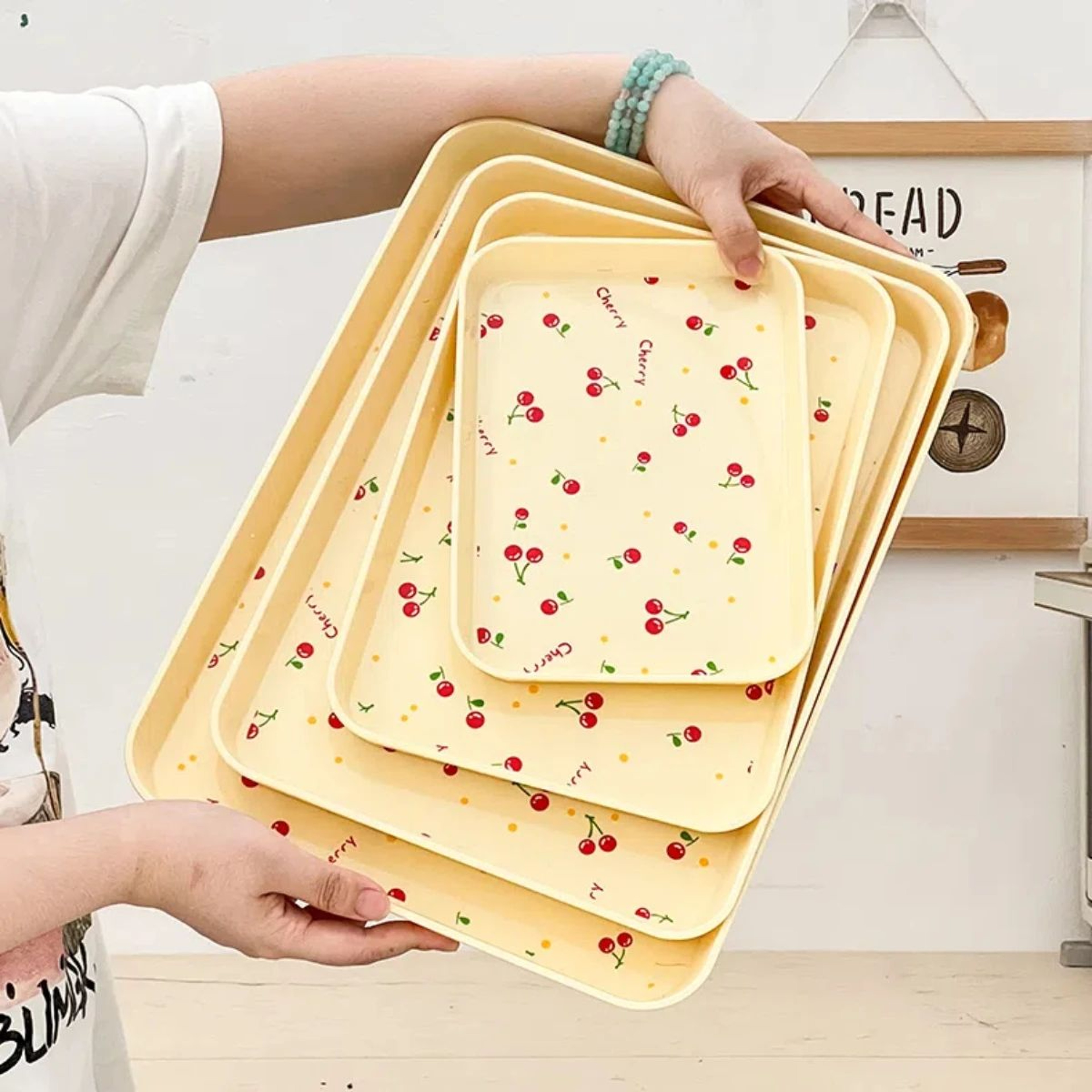Cherry Blossom MultiPurpose Serving  Organizer Tray  Decorative Serving Tray For Snacks Jewelry  Va 0