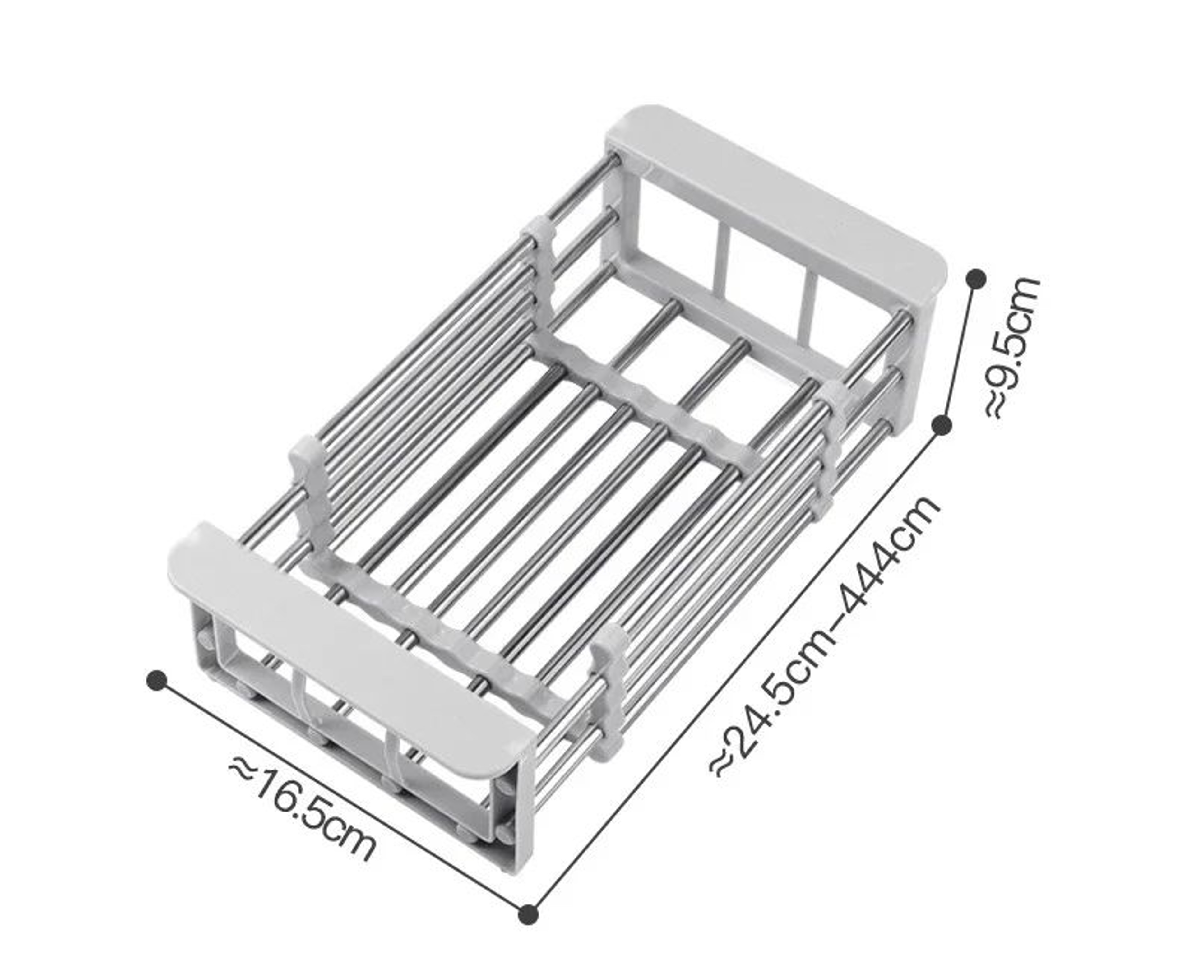 Expandable Stainless Steel Sink Drain Basket  Dish Drying Rack 6