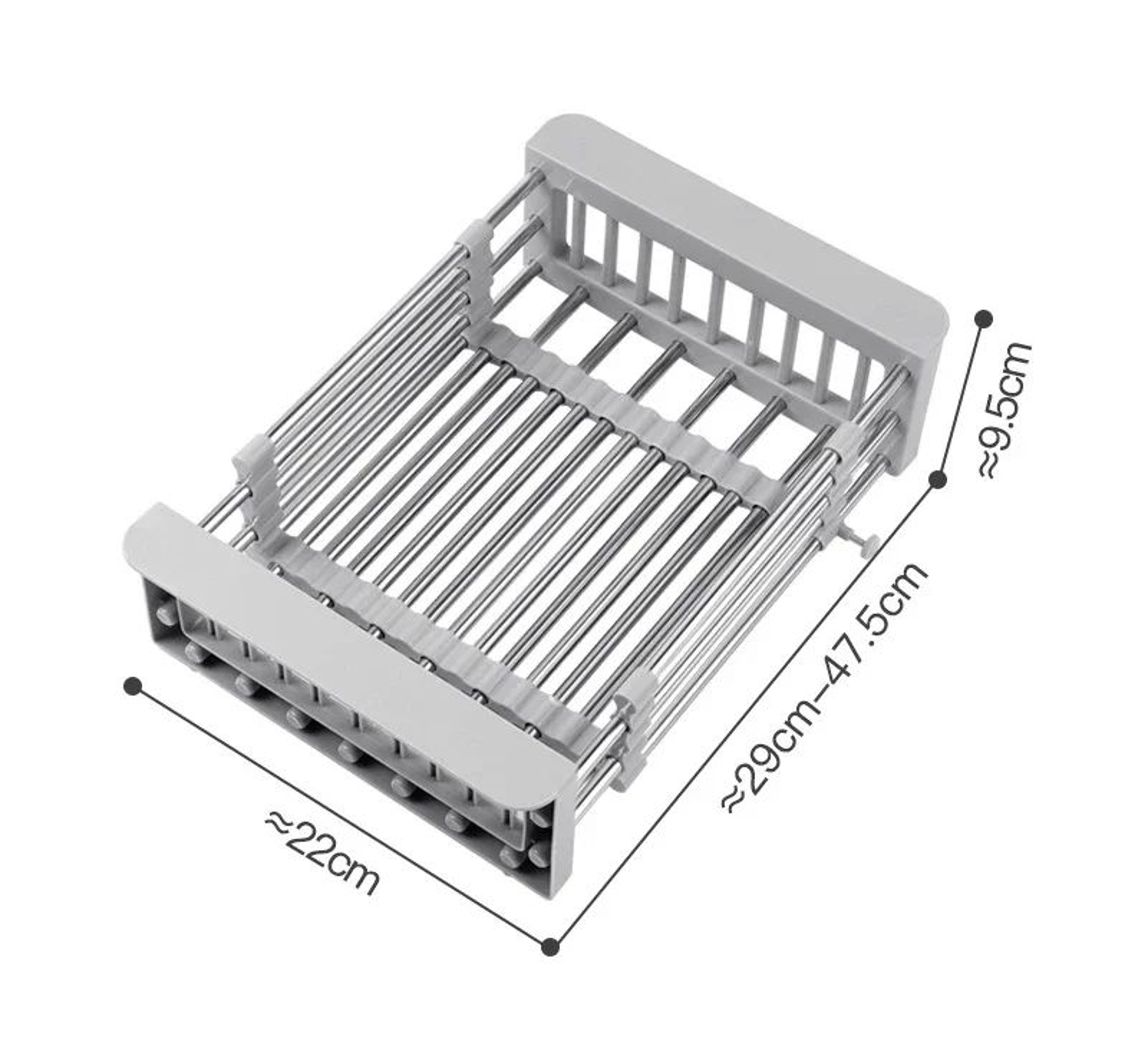Expandable Stainless Steel Sink Drain Basket  Dish Drying Rack 8