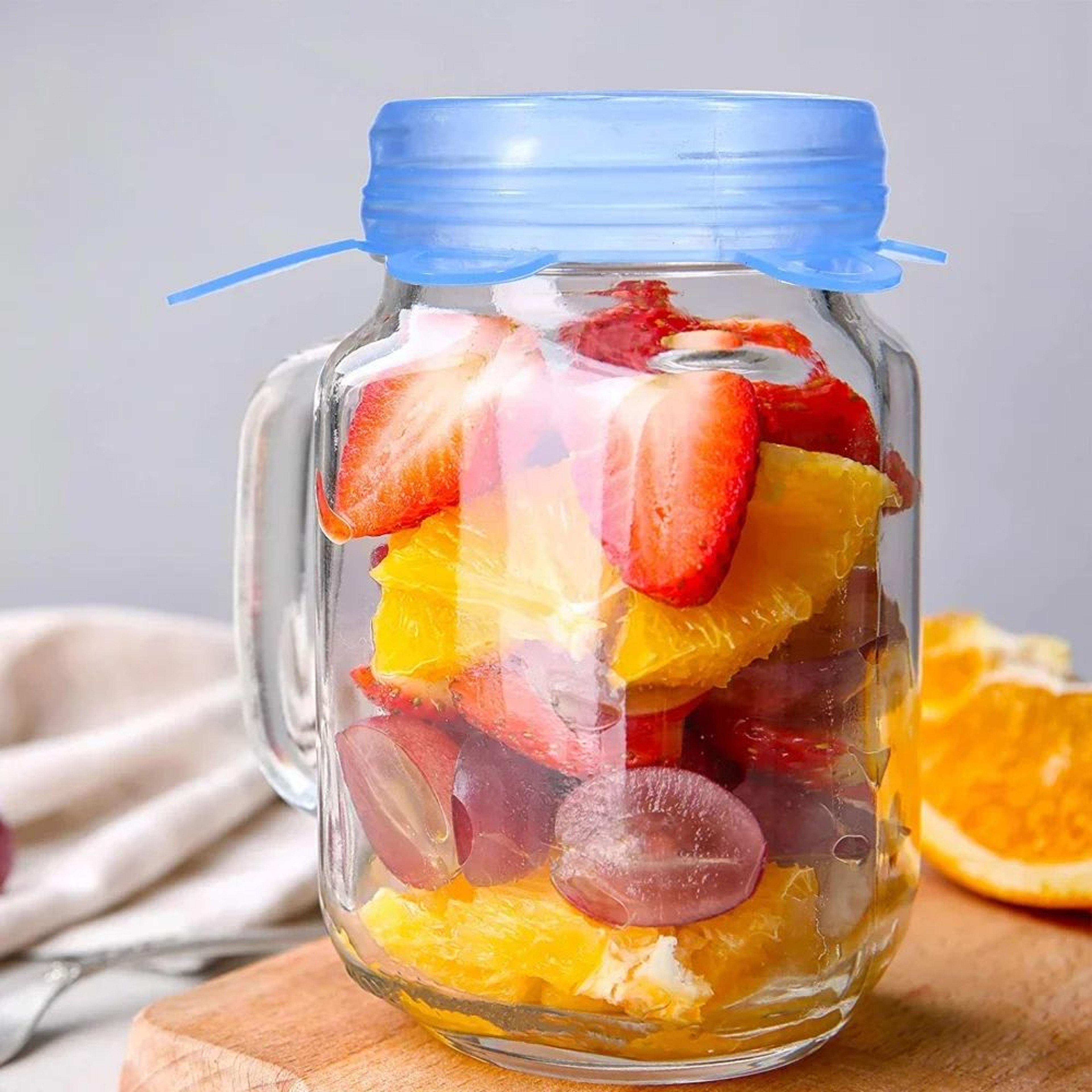 Reusable Silicone Stretch Lids For Jars Cans  Bowls  Airtight Food Saver Covers 2